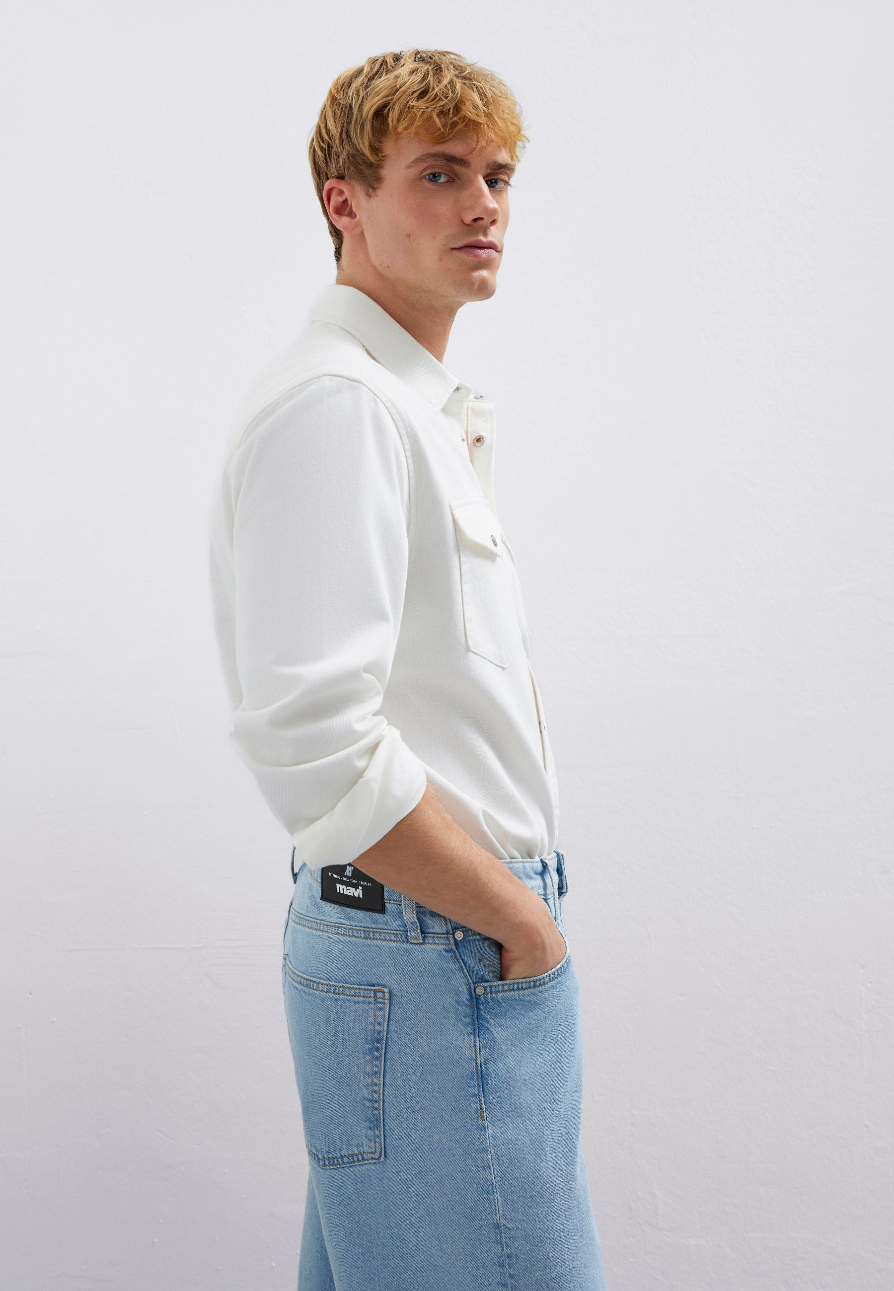 Ted en chemise en jean blanc cassé Mavi