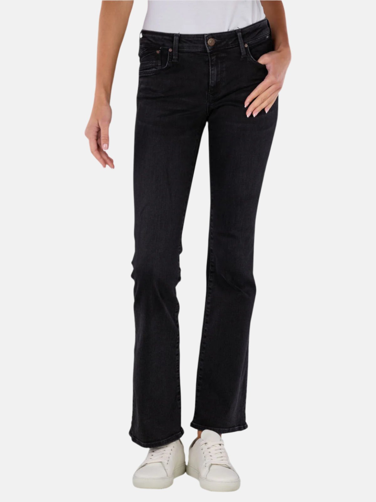 Bella in Dark Smoke Glam Jeans Mavi
