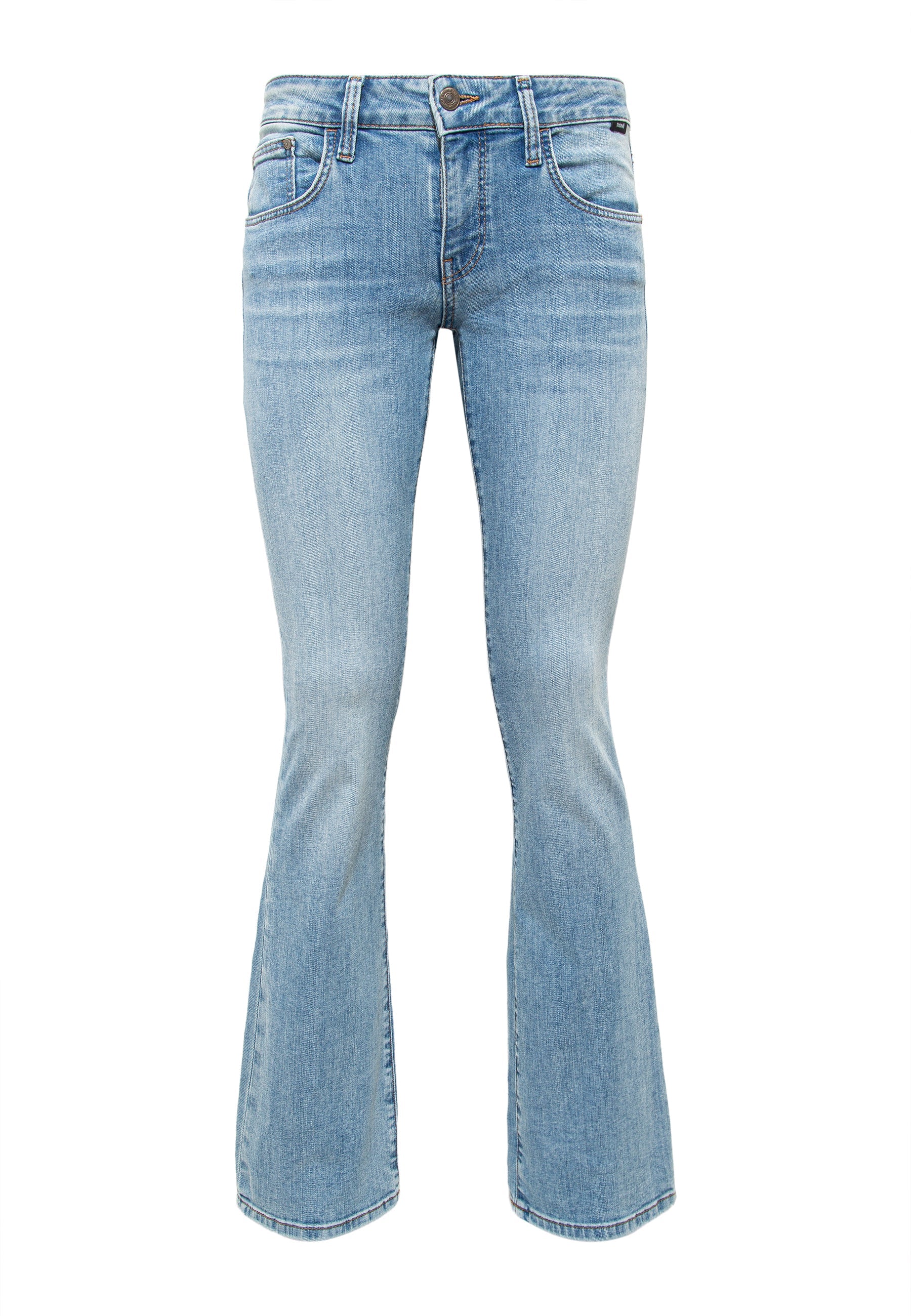 Bella Mid-Rise in Lt Brushed Str Jeans Mavi