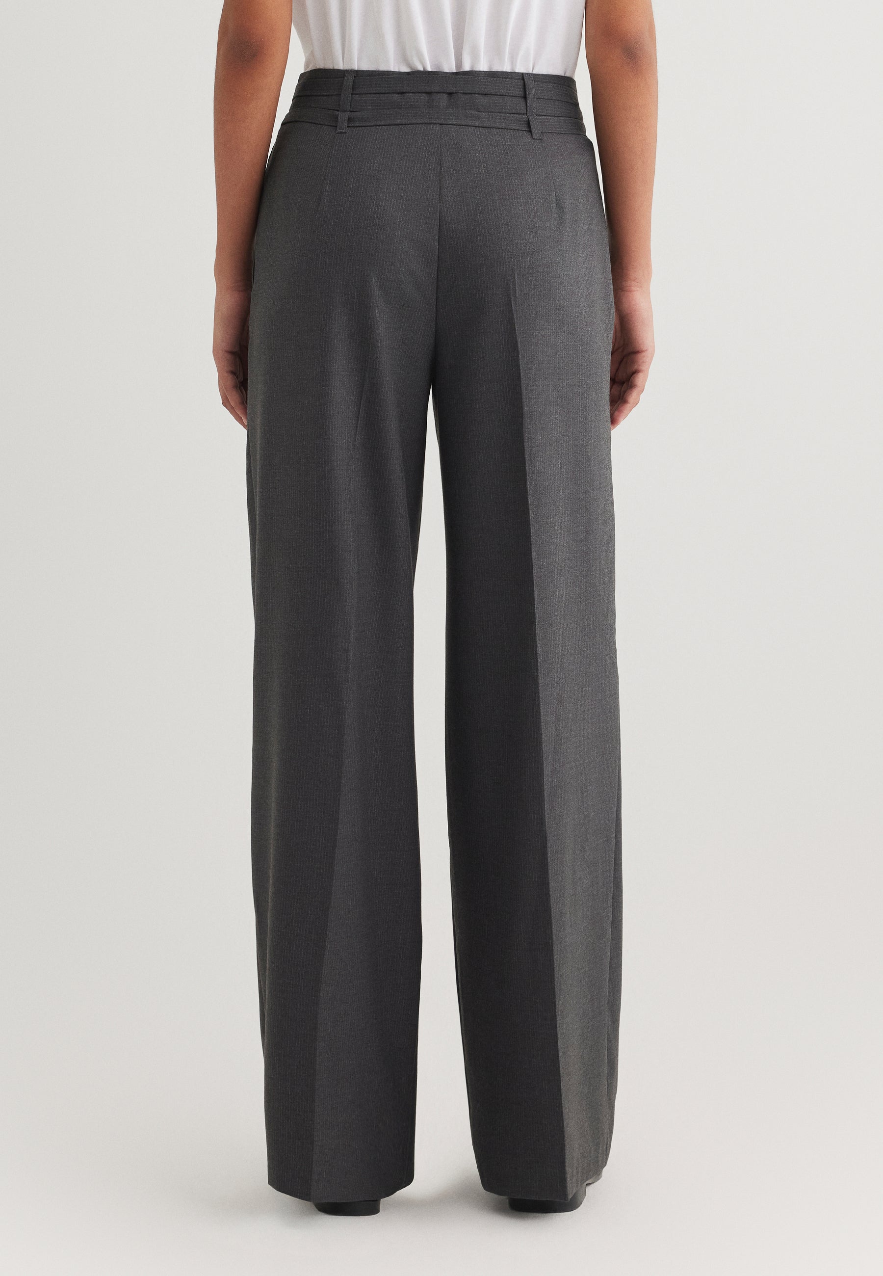 Woven Pants Belt in Antrasit Pin Stripe Pantalon Mavi
