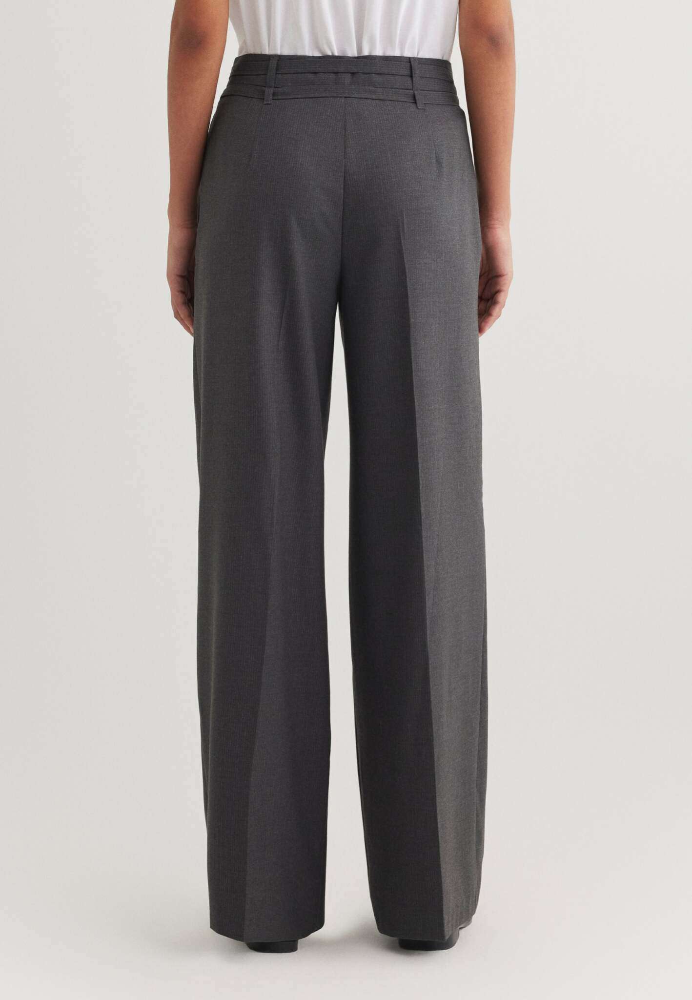 Woven Pants Belt in Antrasit Pin Stripe Pantalon Mavi