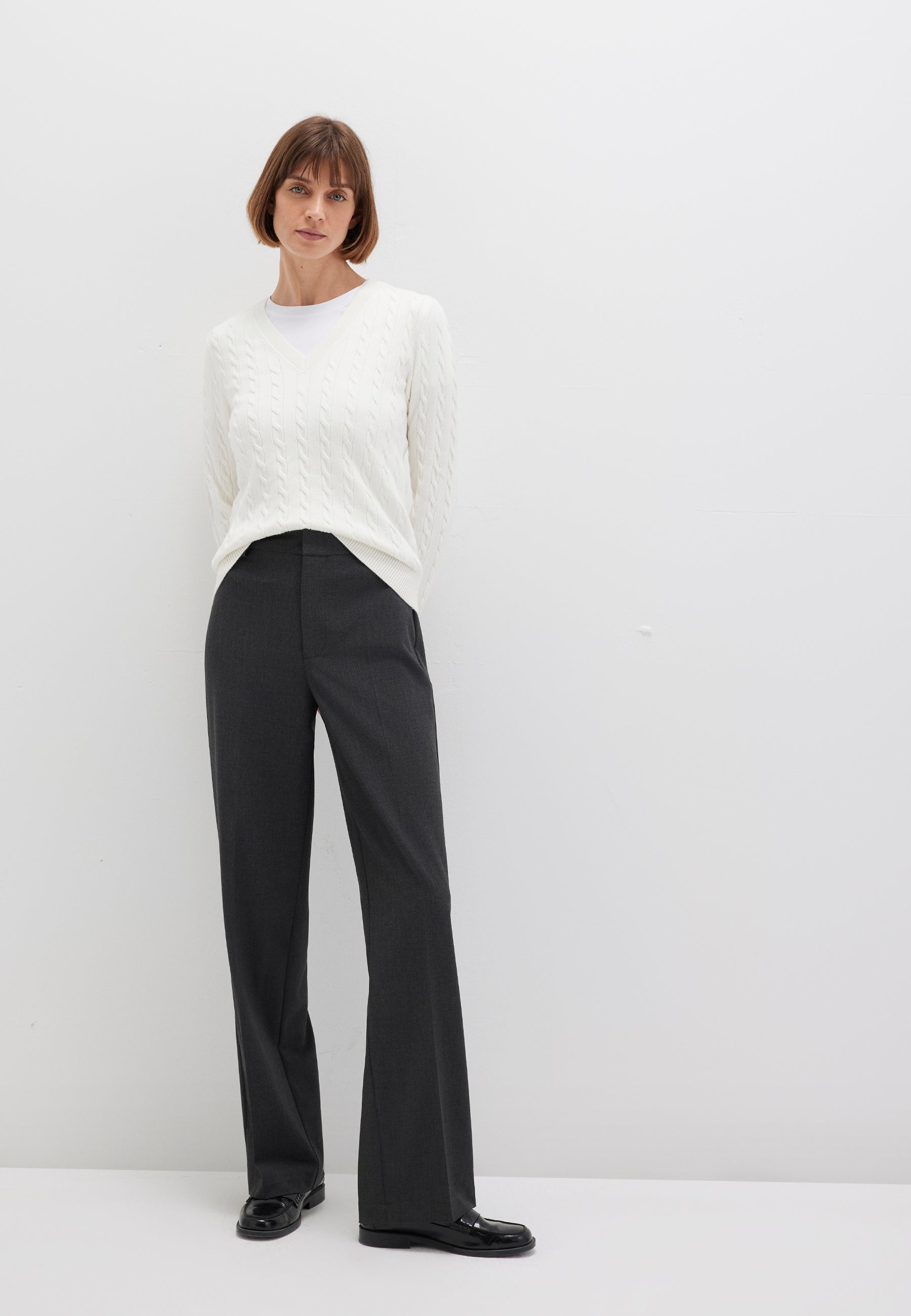 Woven Pant in Anthracite Melange Pantalon Mavi