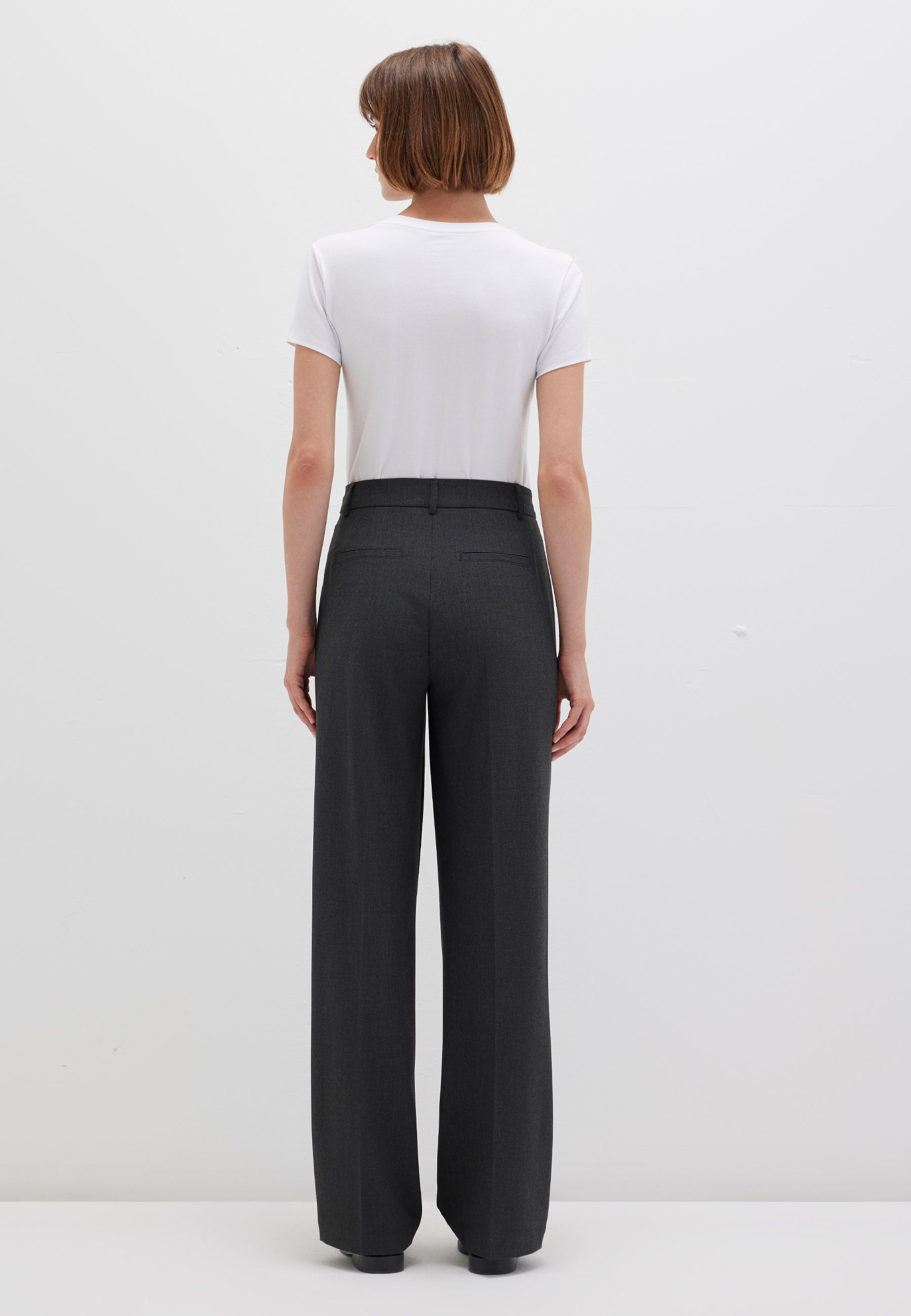 Woven Pant in Anthracite Melange Pantalon Mavi