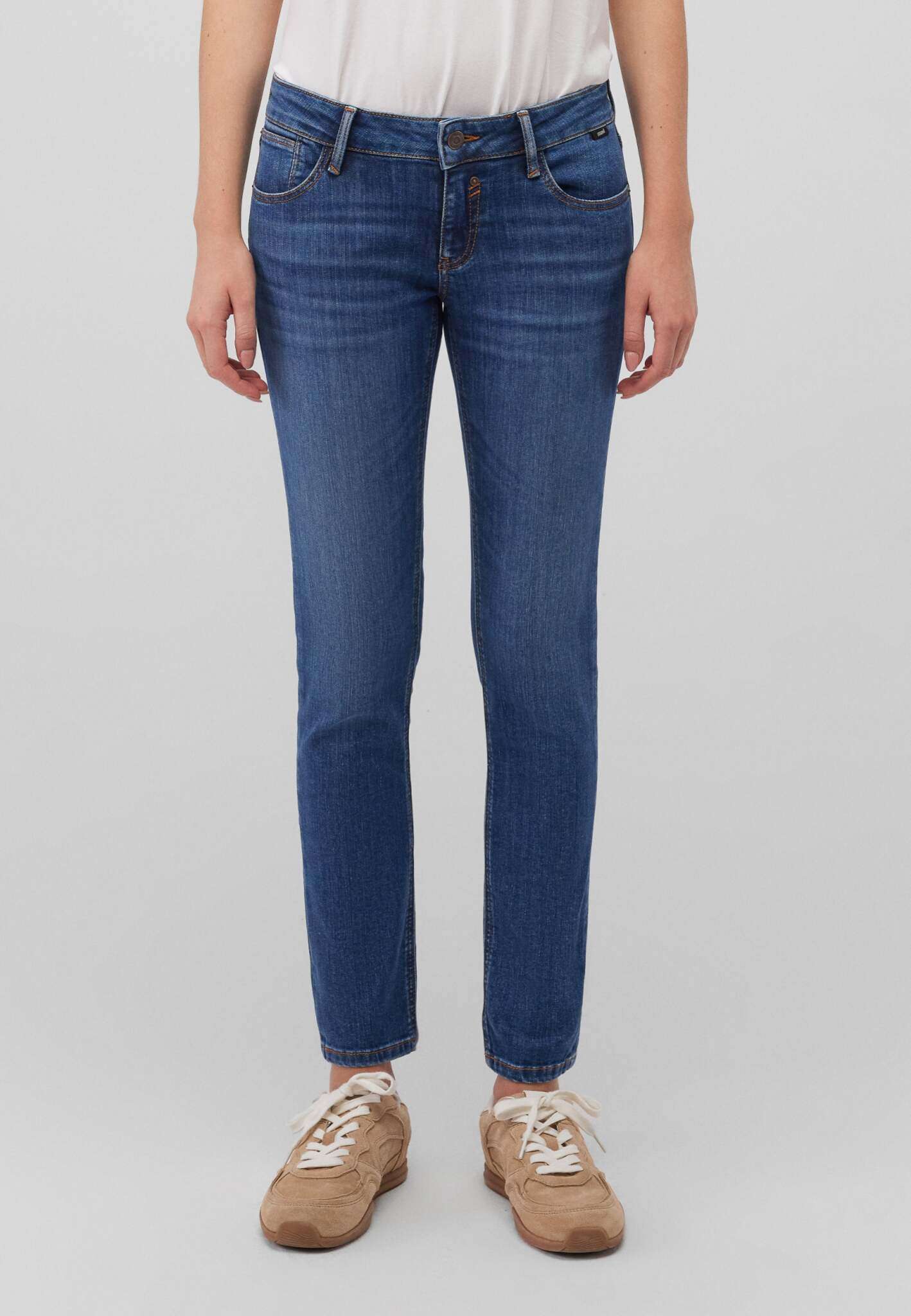 Lindy in Dark Brushed Venice Jeans Mavi