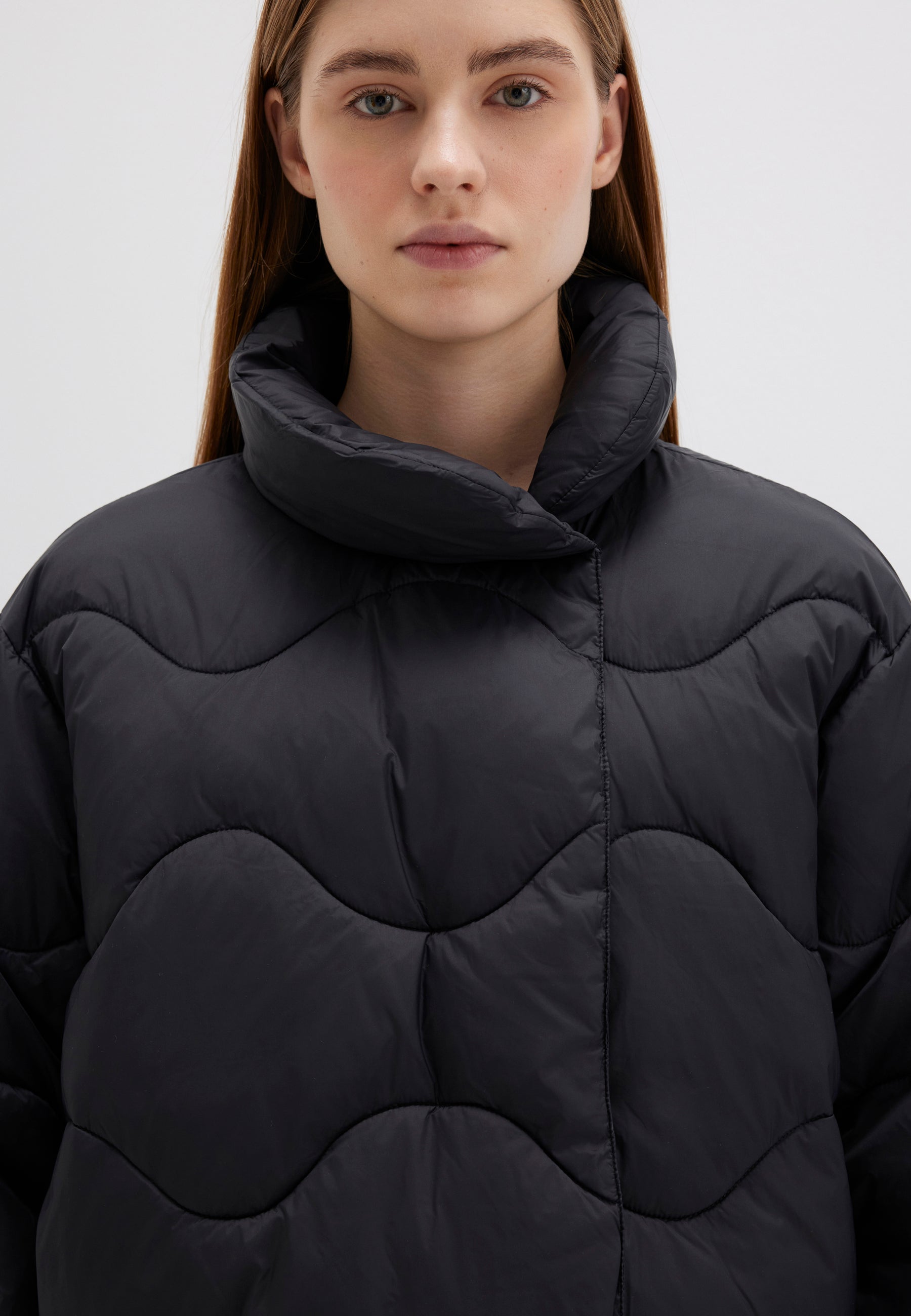 High Collar Jacket in Black Vestes Mavi