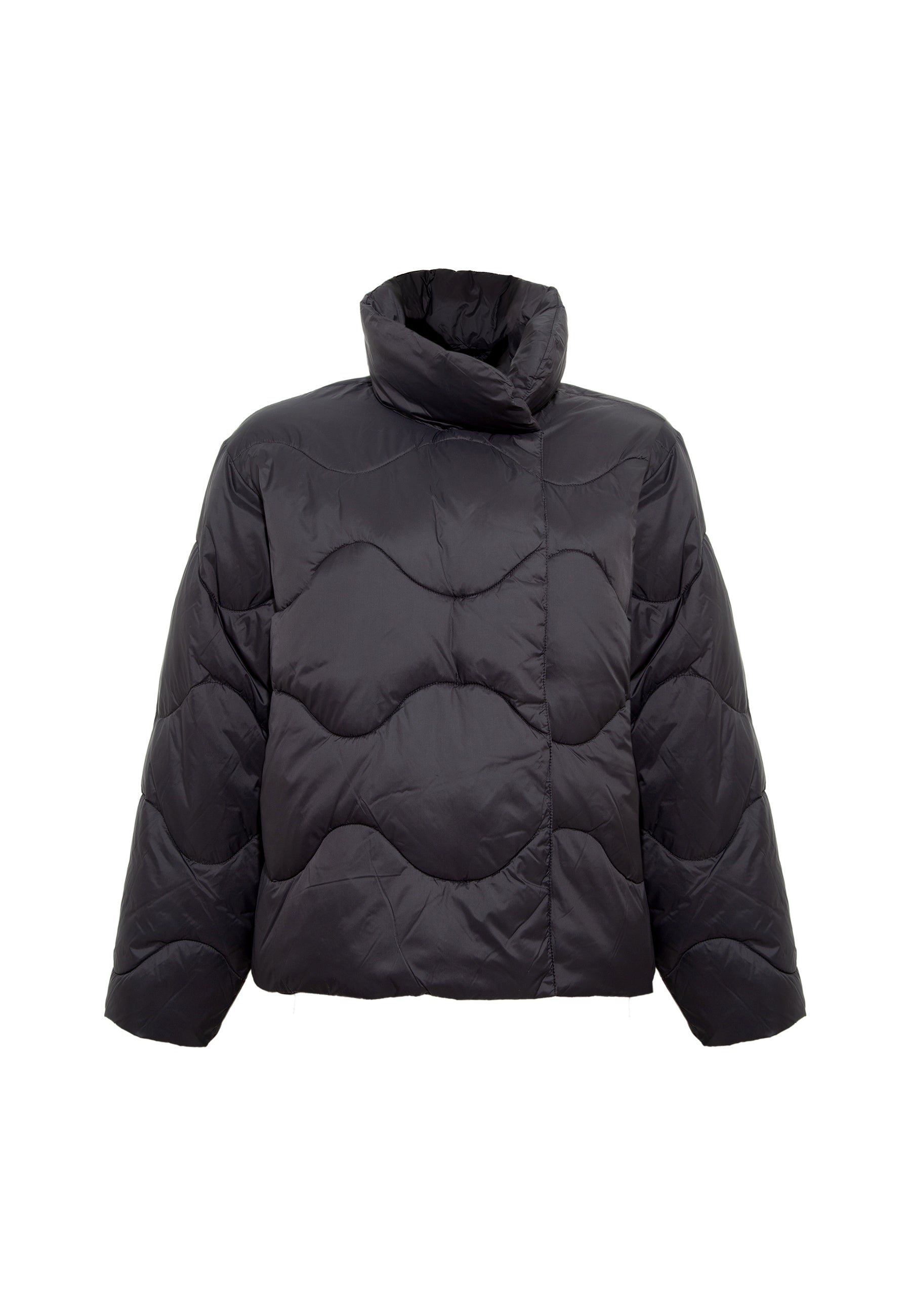 High Collar Jacket in Black Vestes Mavi