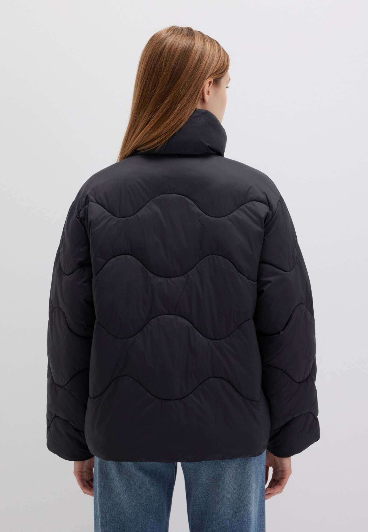 High Collar Jacket in Black Vestes Mavi