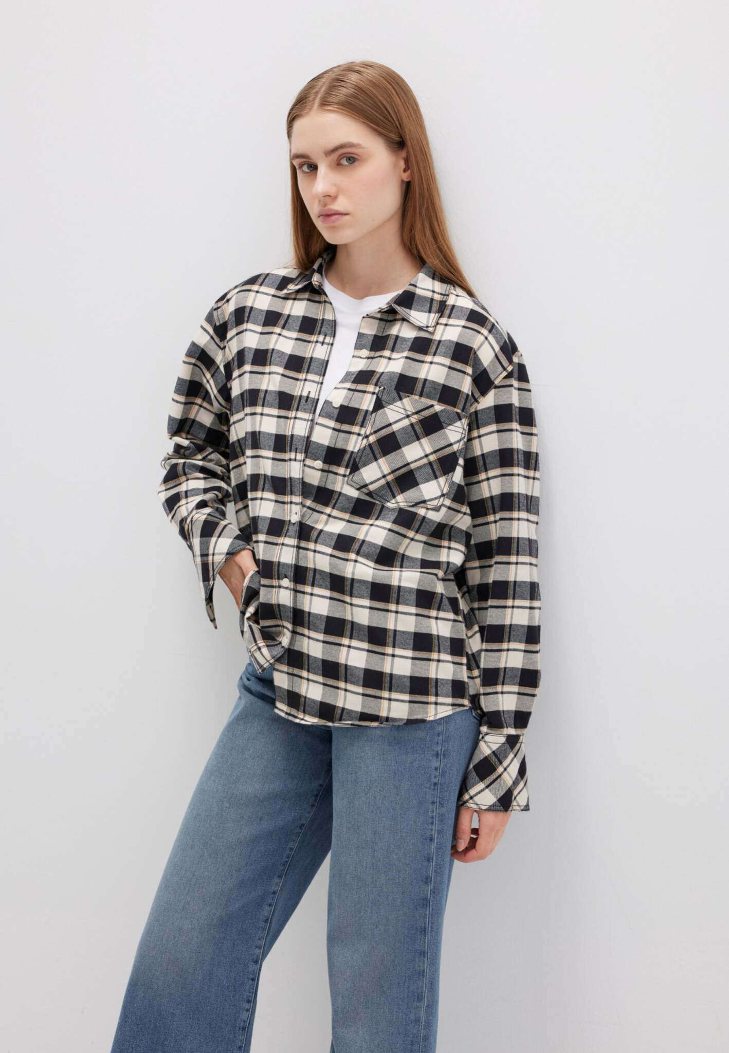 Woven Shirt in Brown Check Chemises Mavi