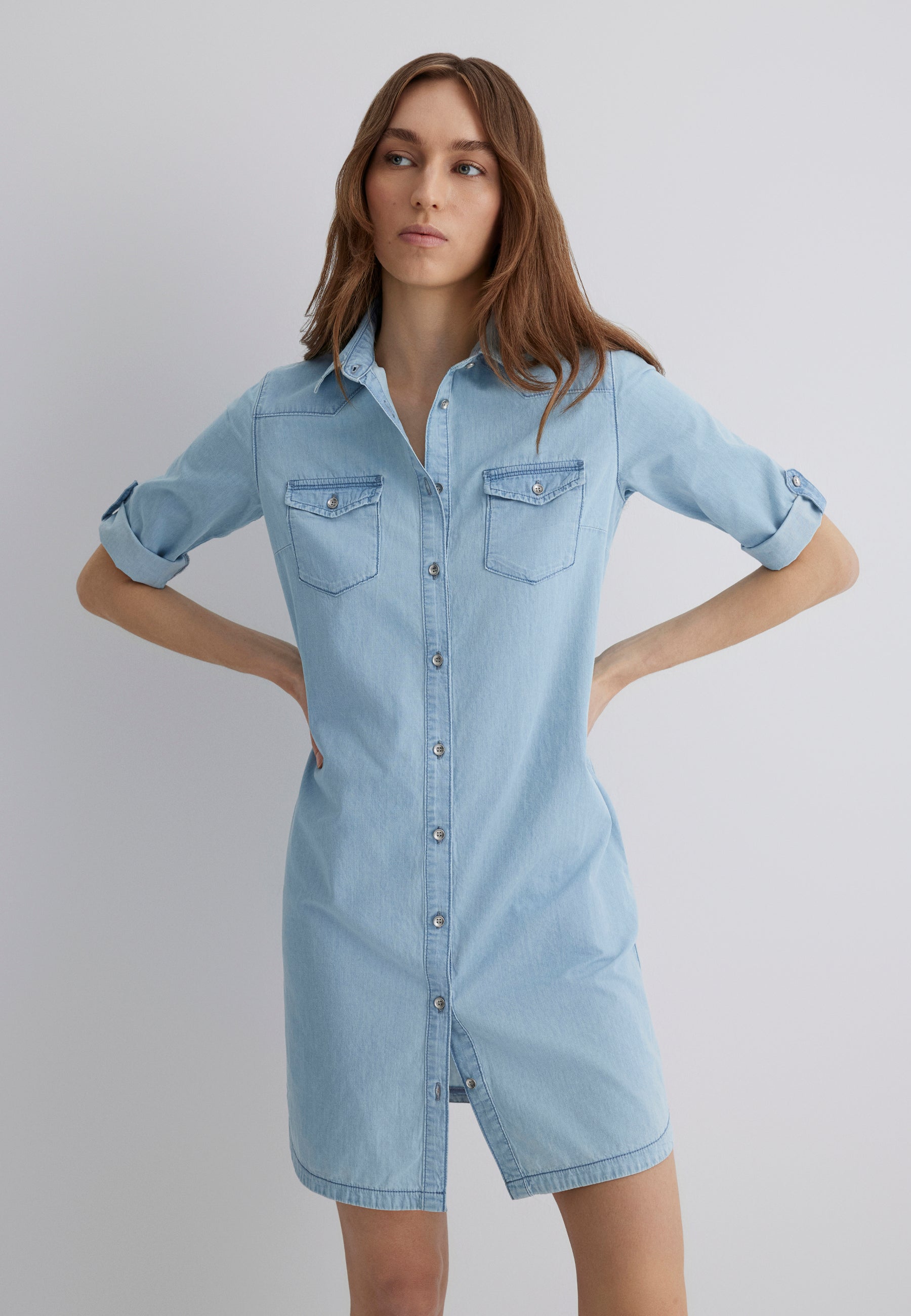 Lyra in Lt Blue Lt Denim Robes Mavi