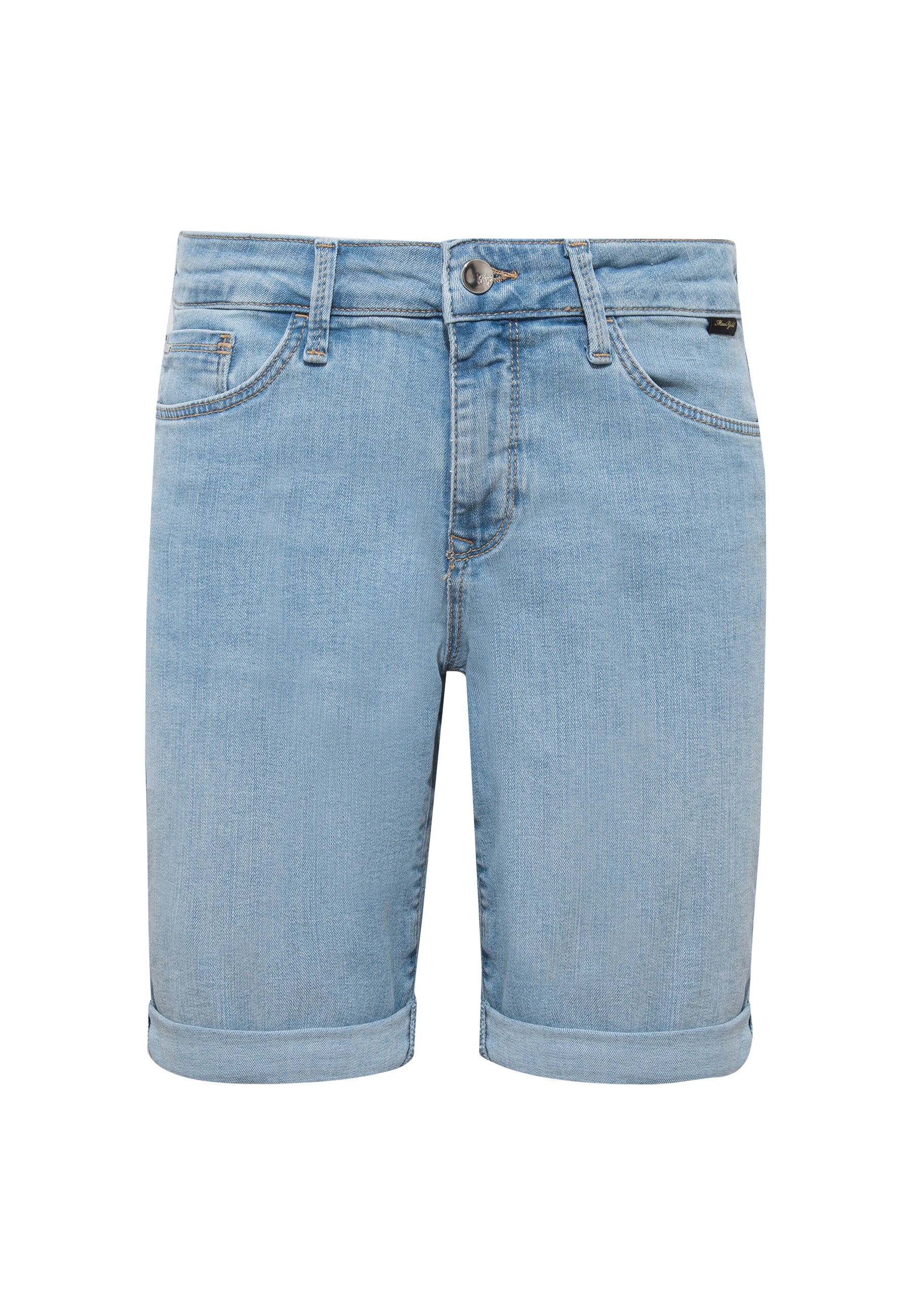 Alexis en short en jean bleu clair et doré Mavi