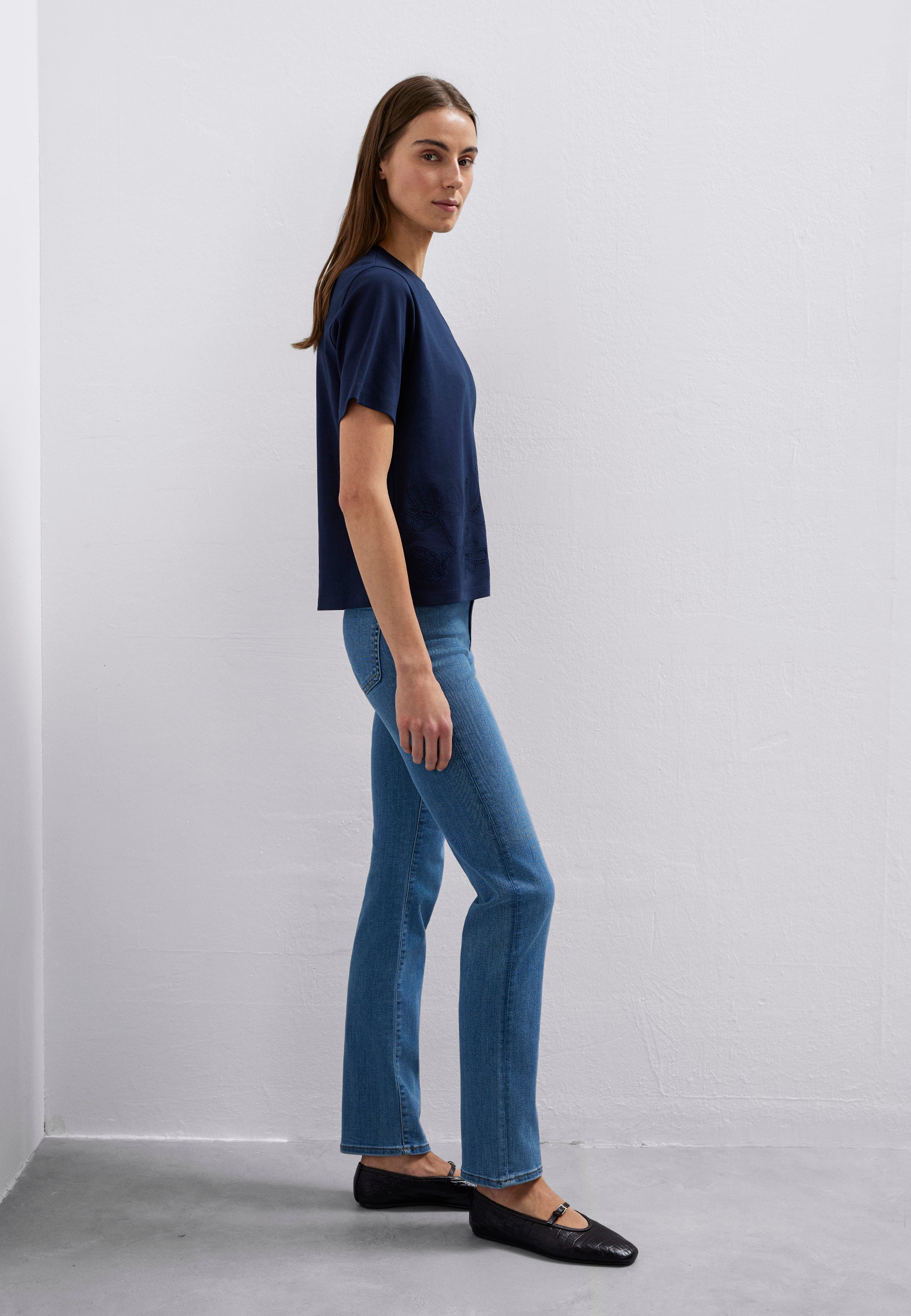 T-shirt à manches courtes en jersey tendance, couleur bleu marine Blazer T-Shirts Mavi