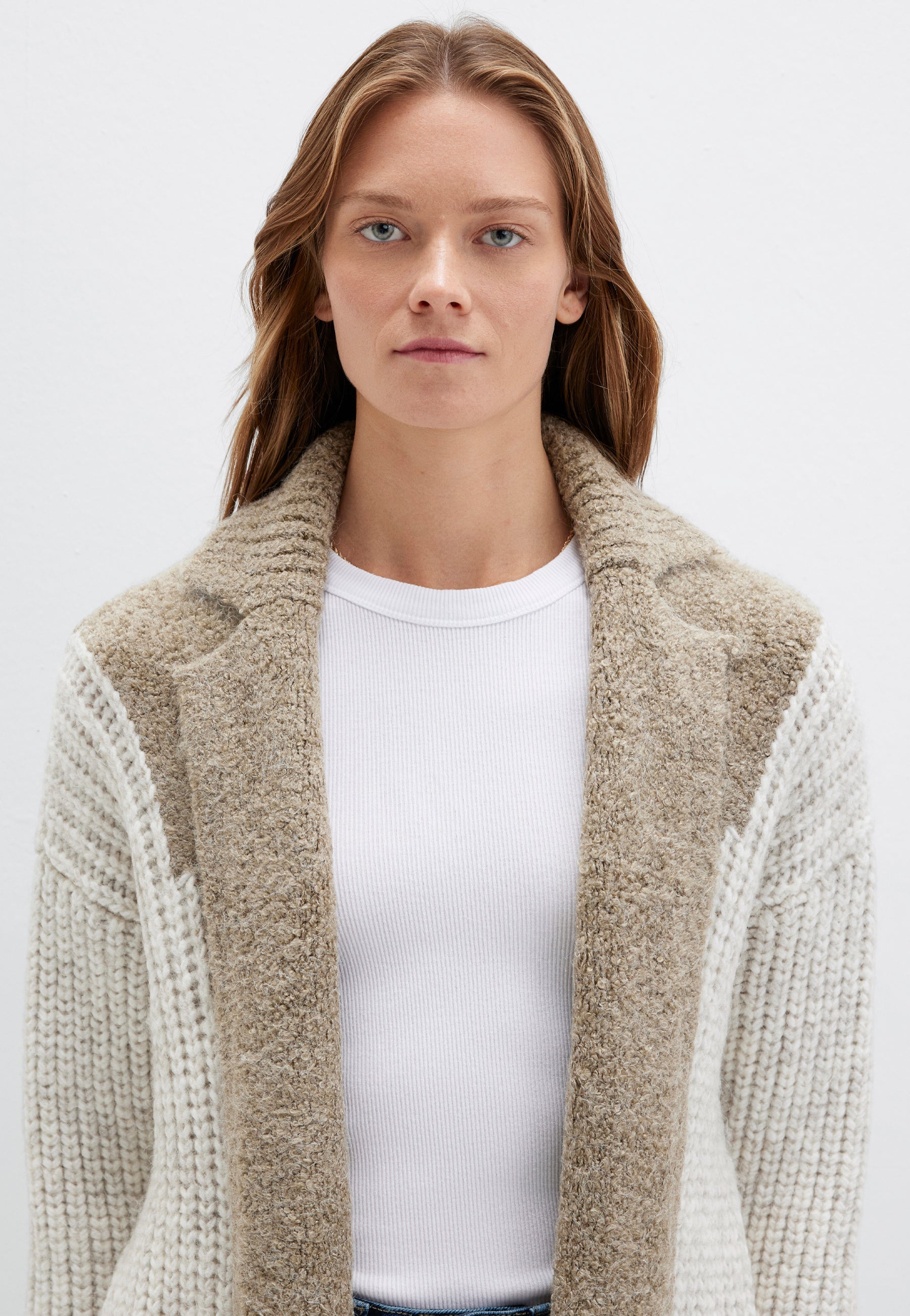 Cardigan in Silver Sage Stripe Cardigans Mavi