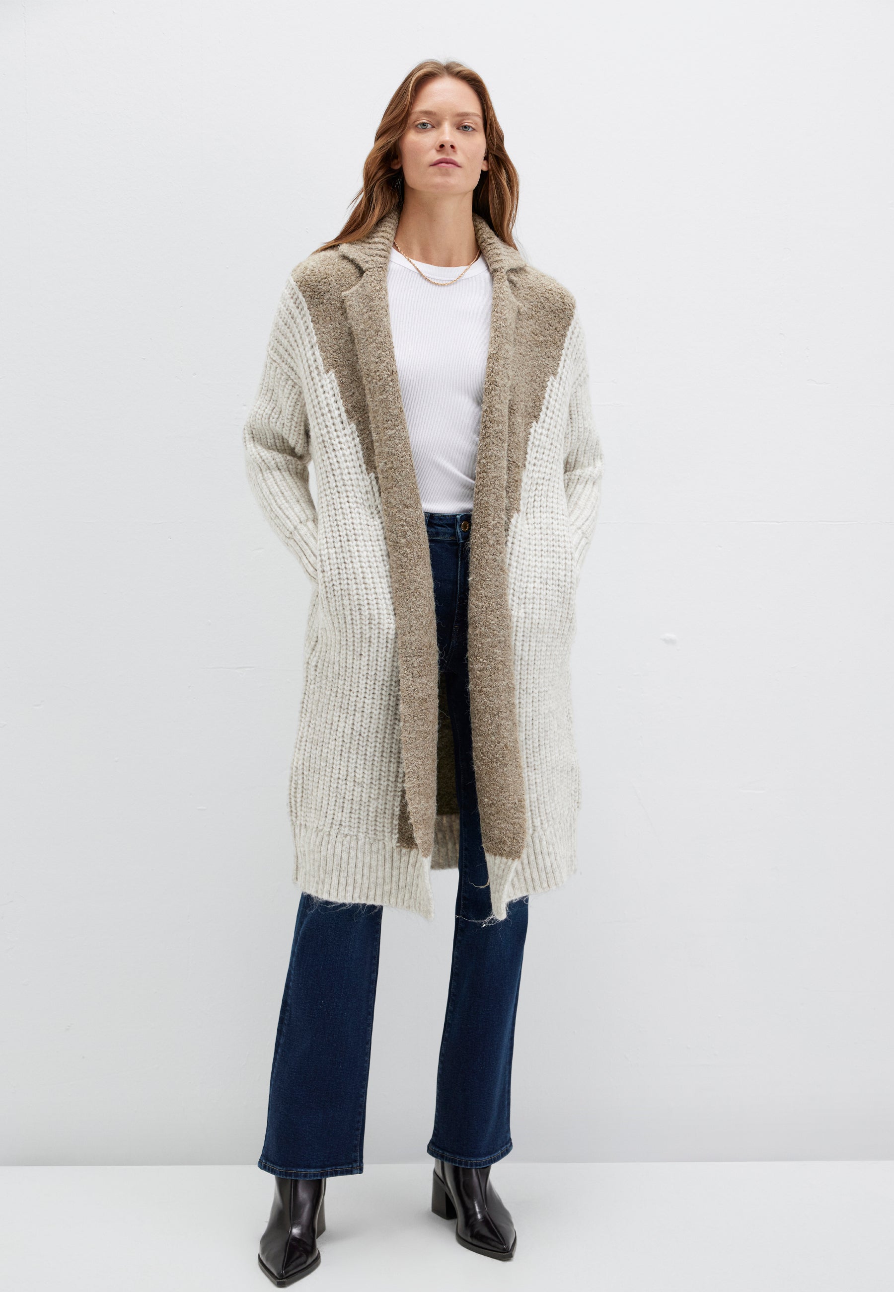 Cardigan in Silver Sage Stripe Cardigans Mavi