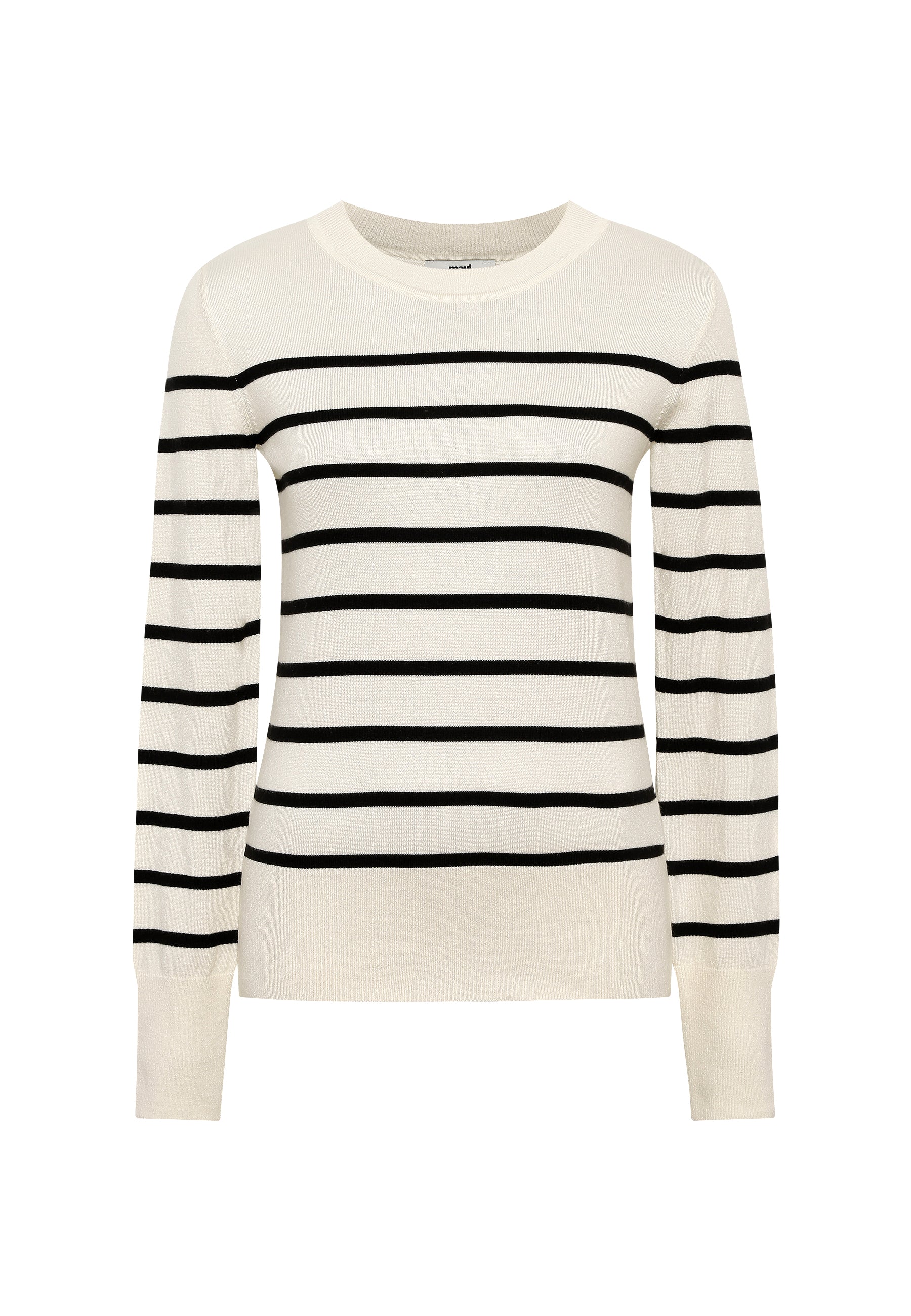 Sweat ras du cou à rayures noires Pull Mavi