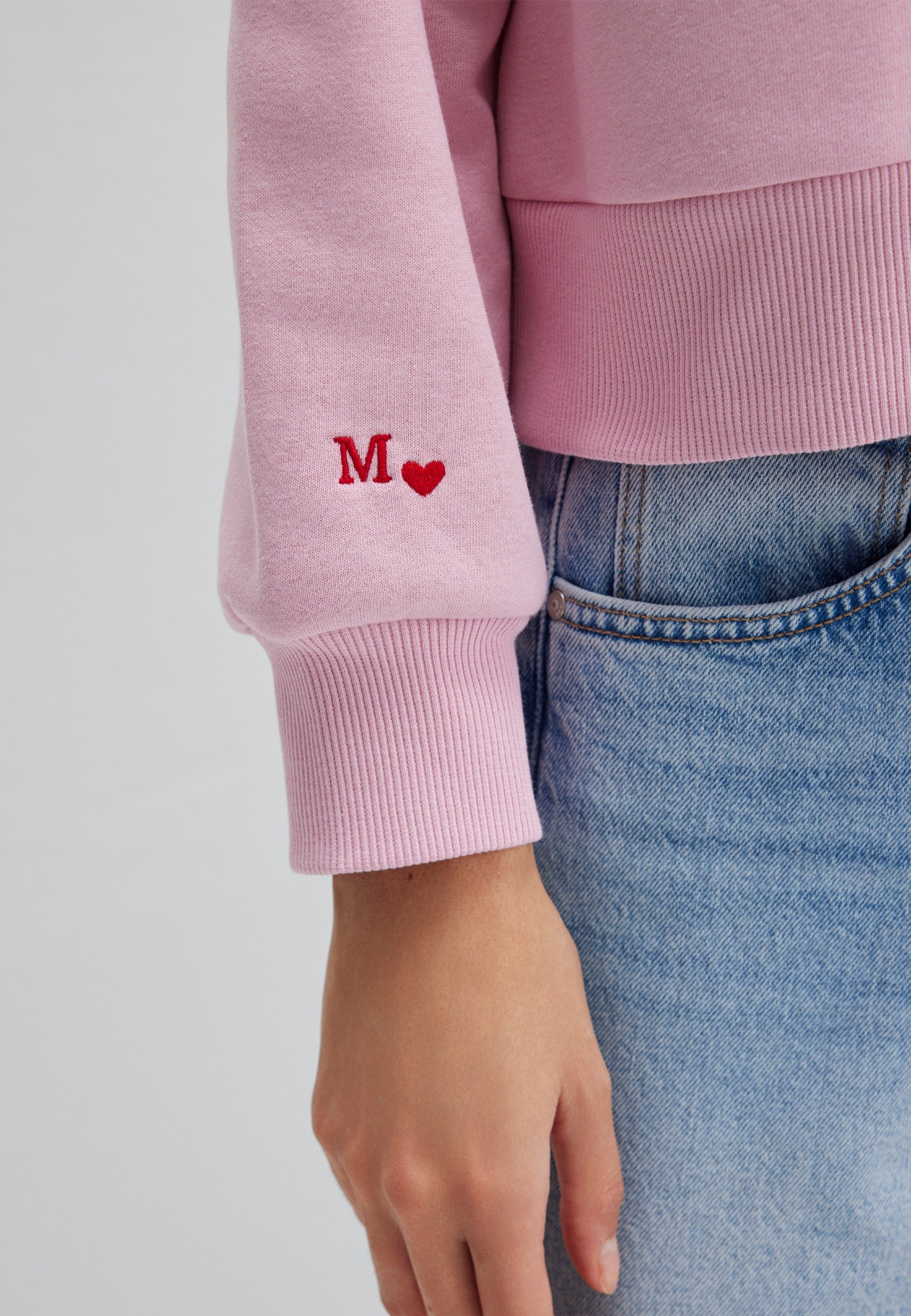 Sweat-shirt à col rond rose nectar