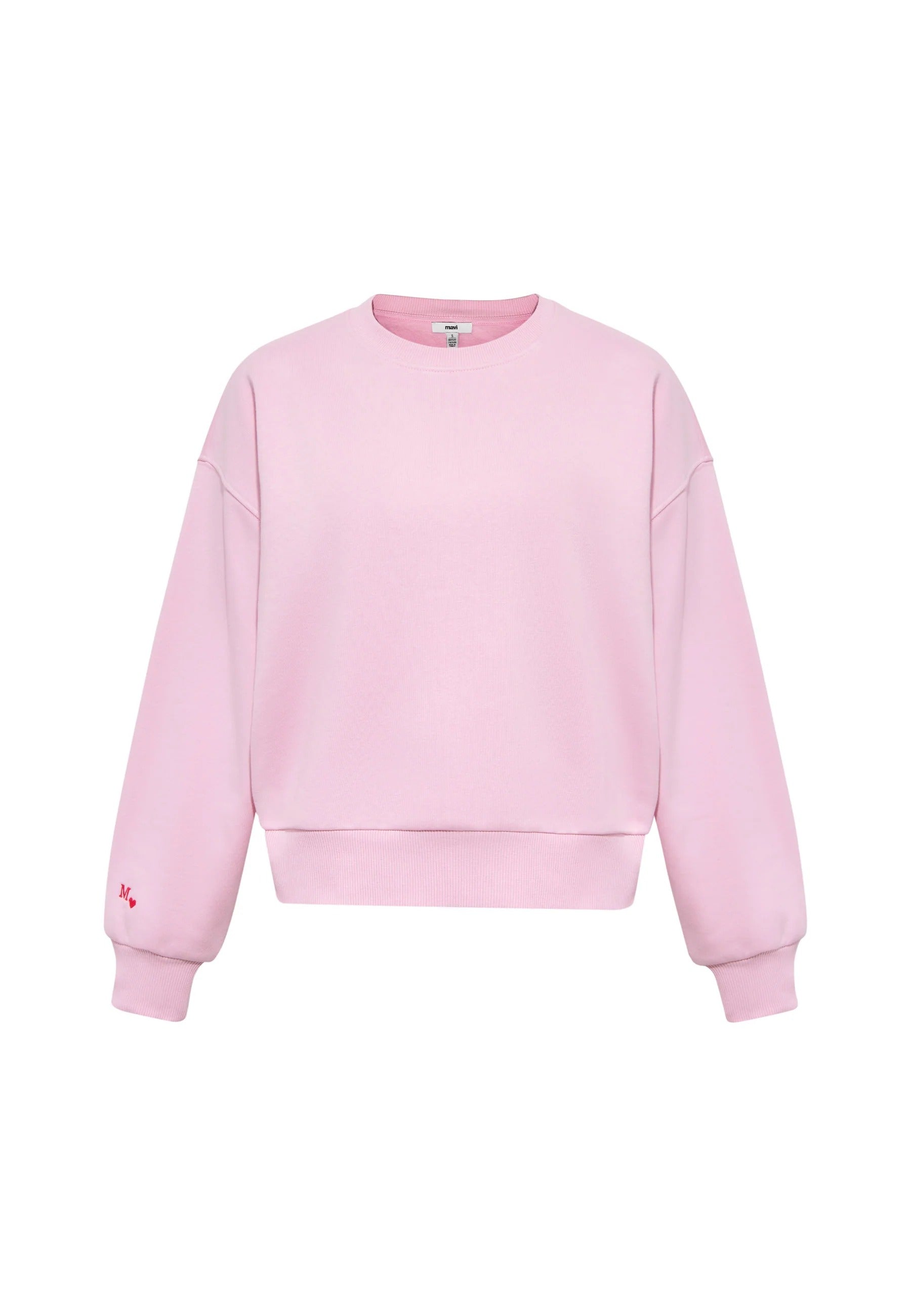Sweat-shirt à col rond rose nectar