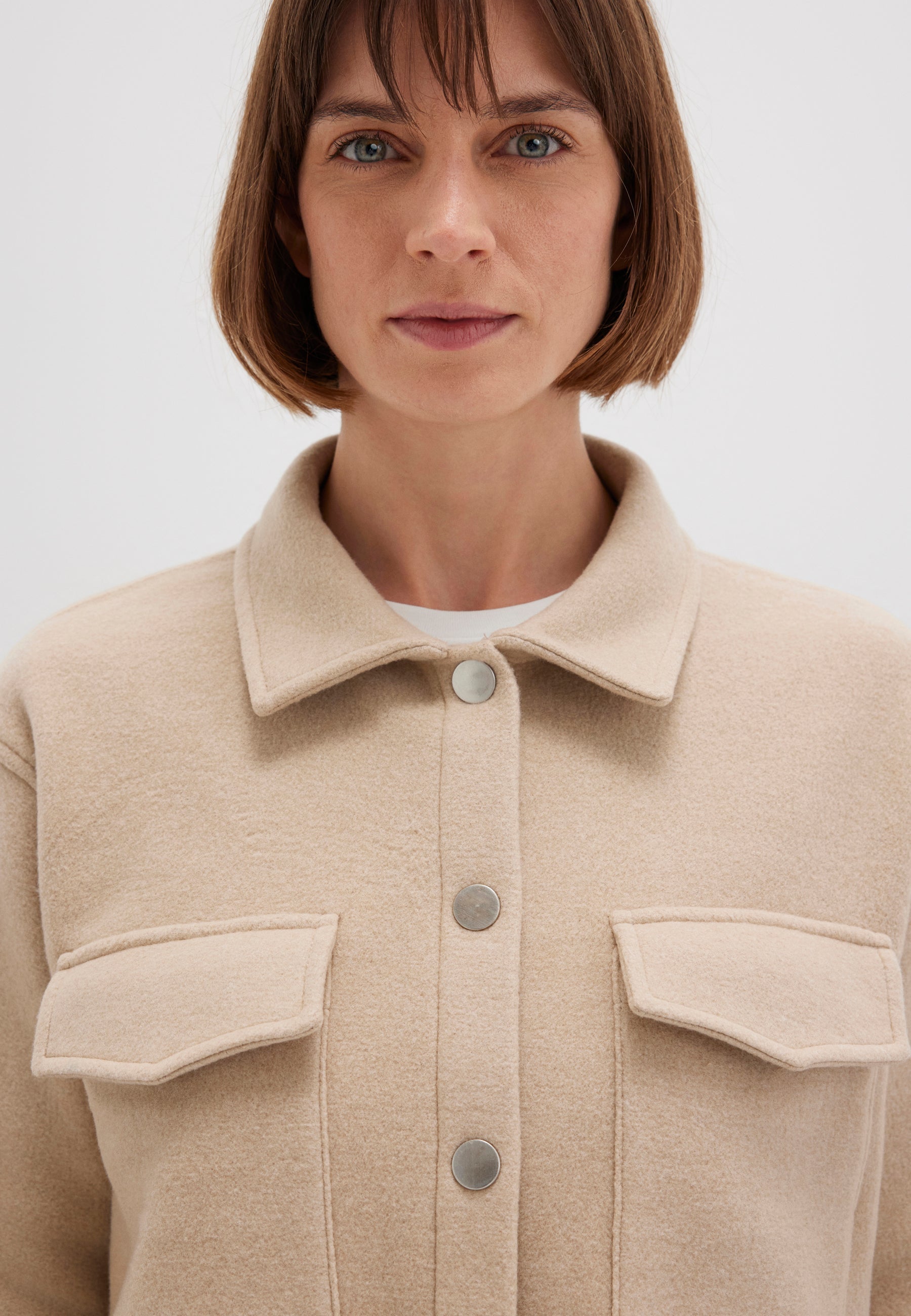 Sweatshirt Button in Cobblestone Melange Vestes Mavi