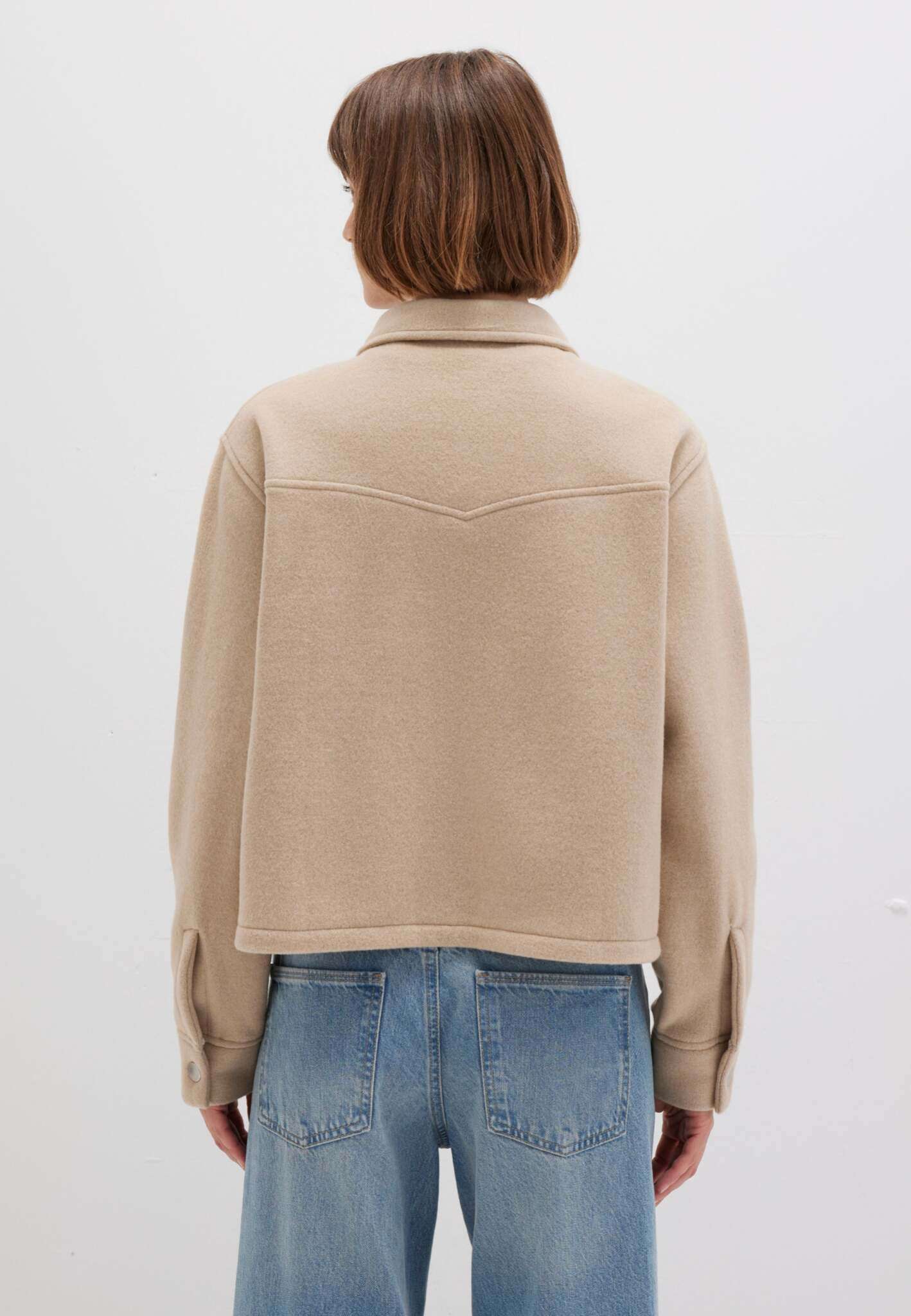 Sweatshirt Button in Cobblestone Melange Vestes Mavi