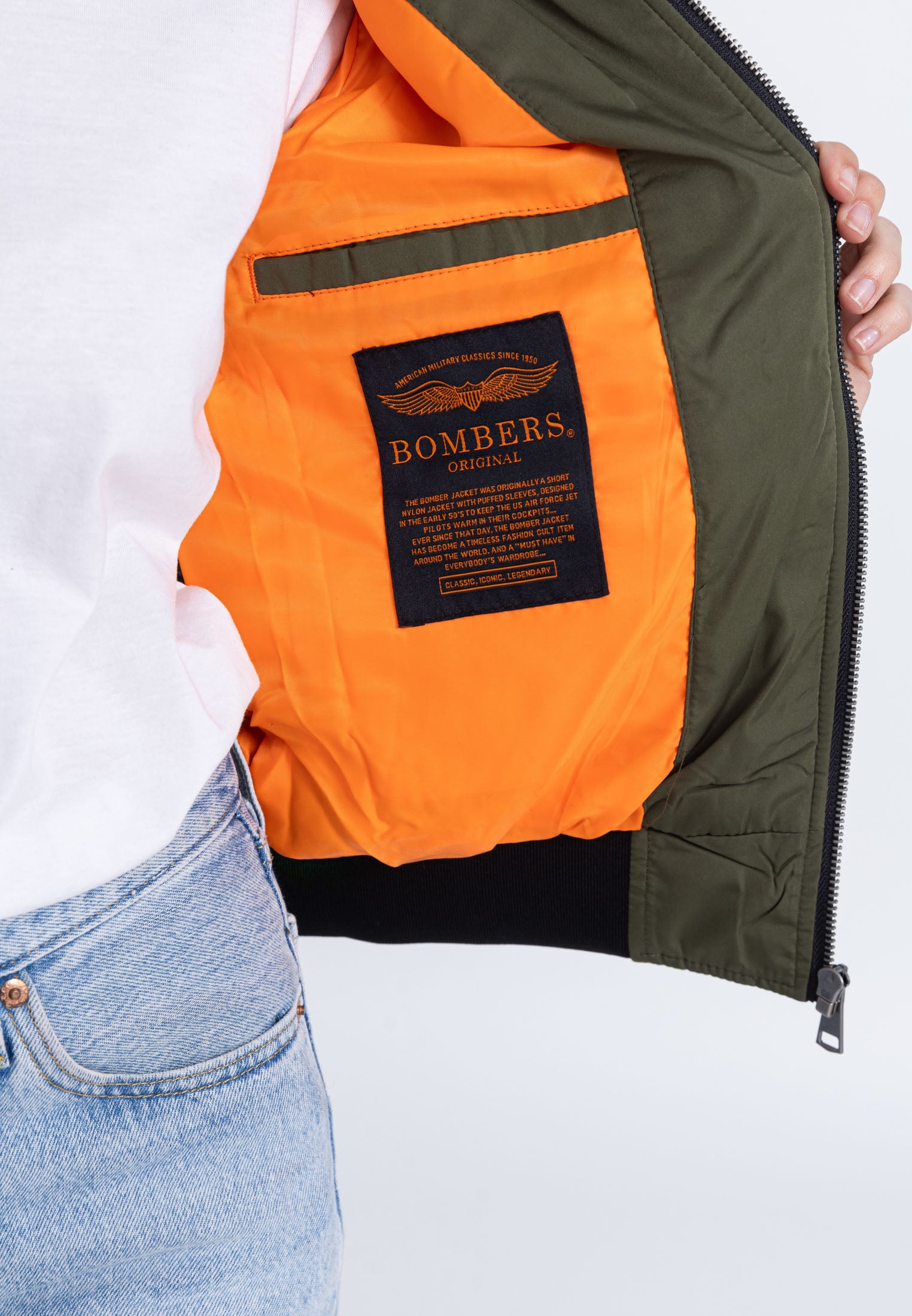 Max W Bomber dans Vestes Kaki Bombers Original