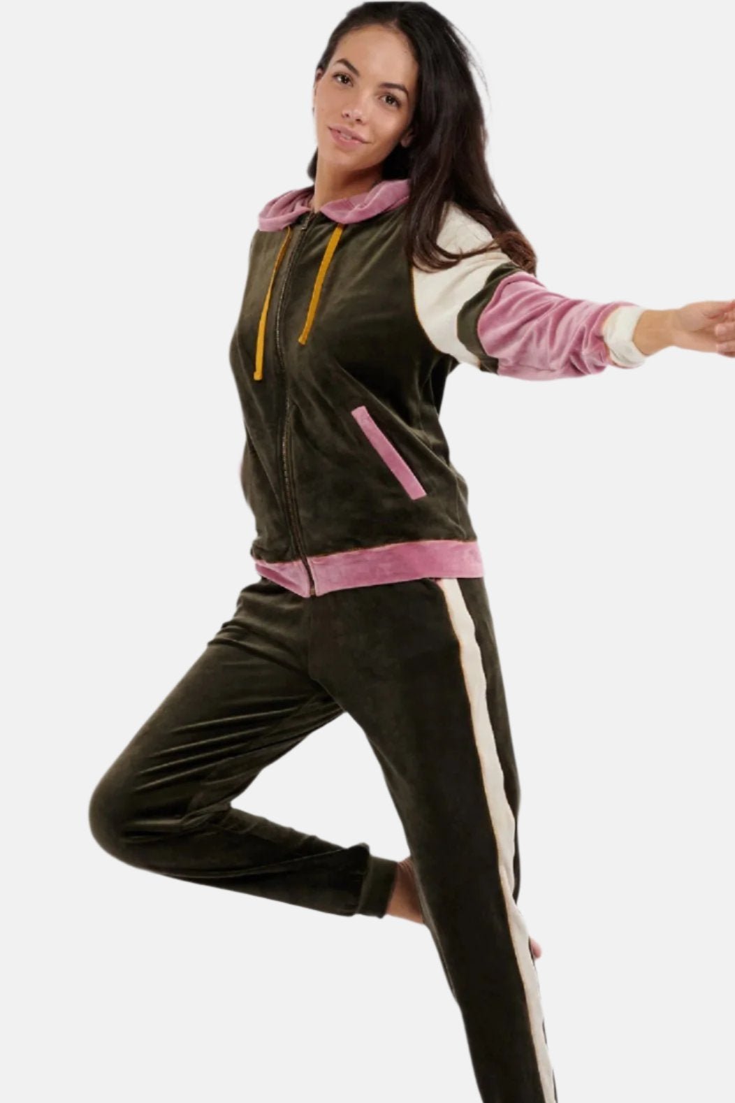 QUICKLY-WILDLAKE Pantalon en velours kaki Banana Moon