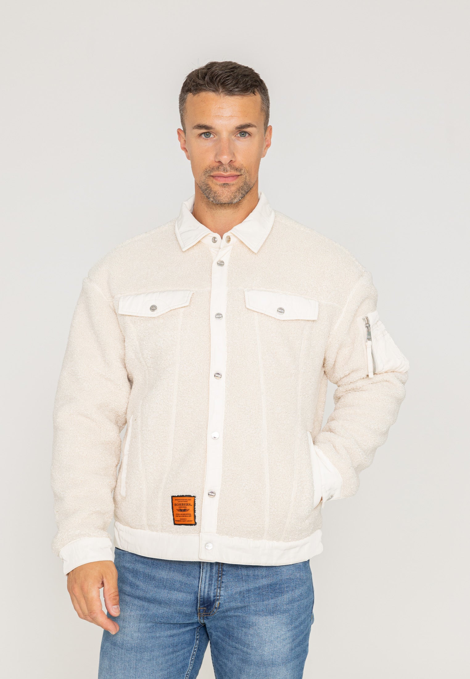 Veste de sherpa Saratoga U dans Cream Vestes Bombers Original