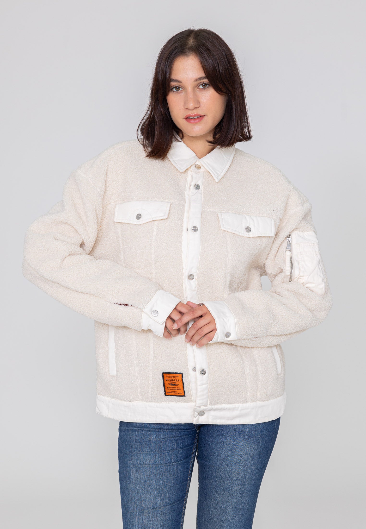 Veste de sherpa Saratoga U dans Cream Vestes Bombers Original