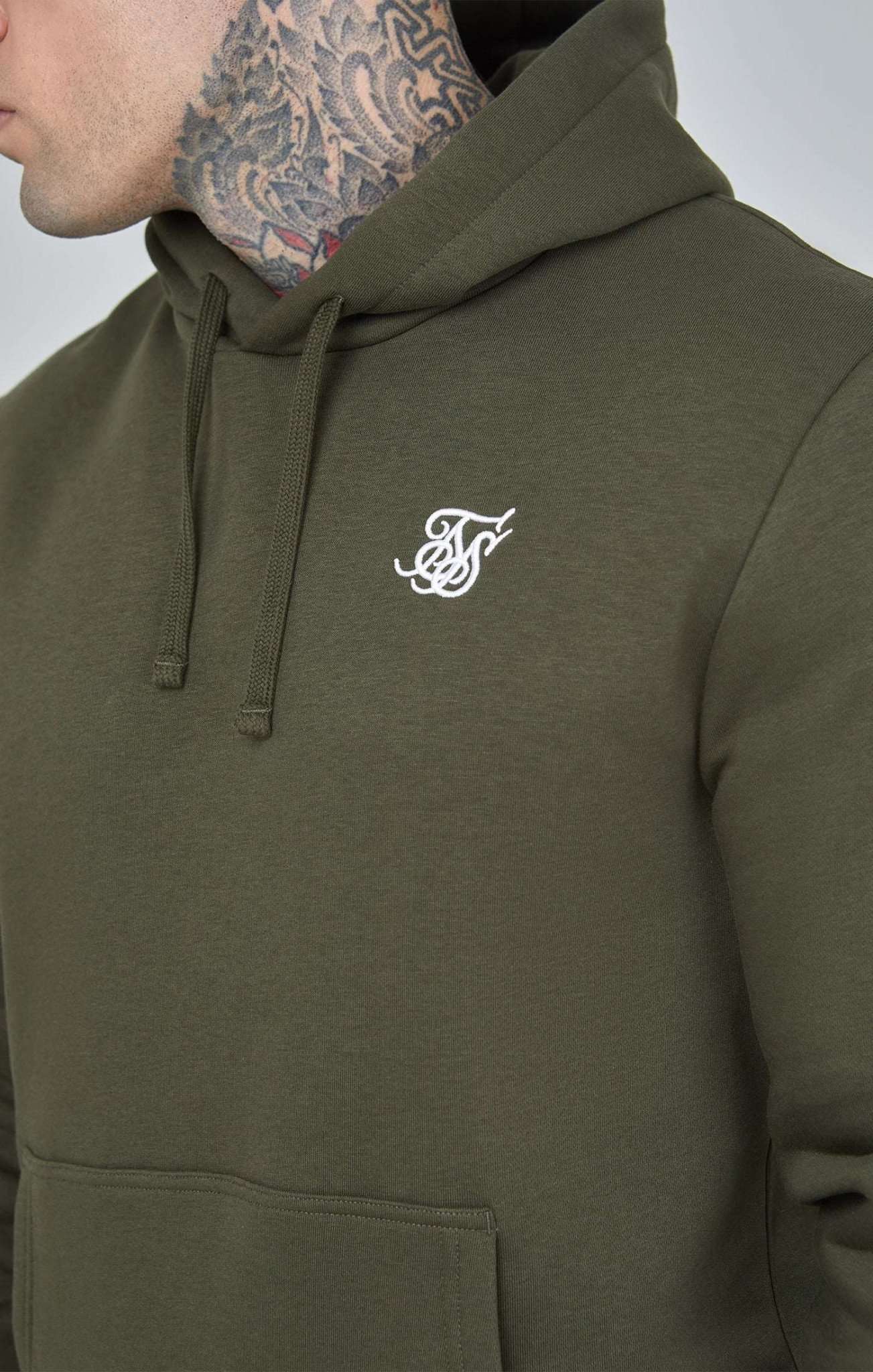 Sweat à capuche Essential Overhead en kaki SikSilk
