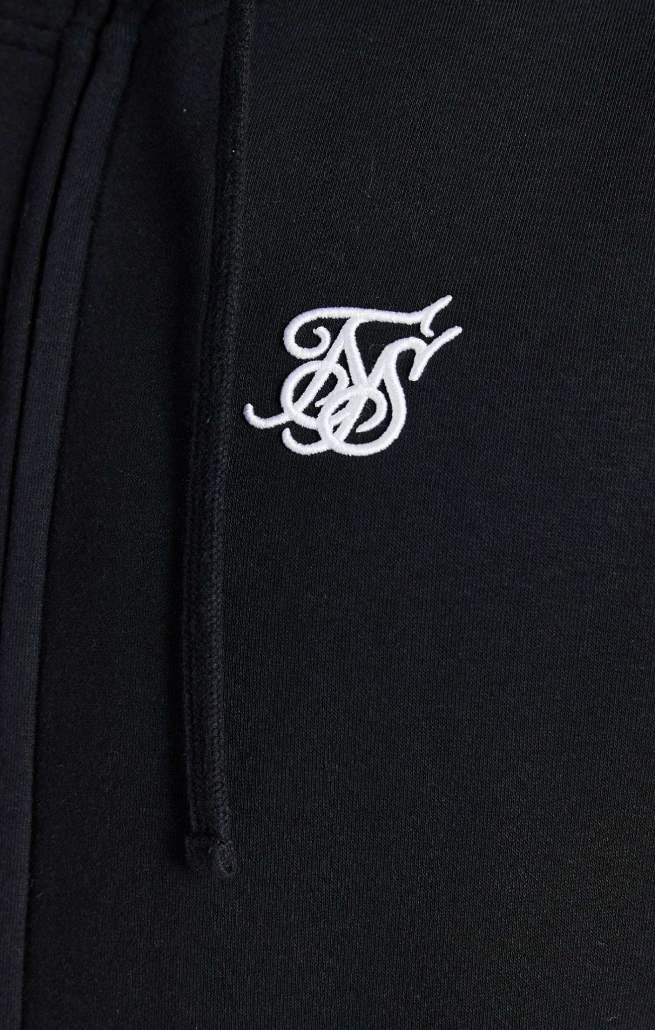 Essential Zip Through Funnel Hoodie in Black Sweat à capuche SikSilk
