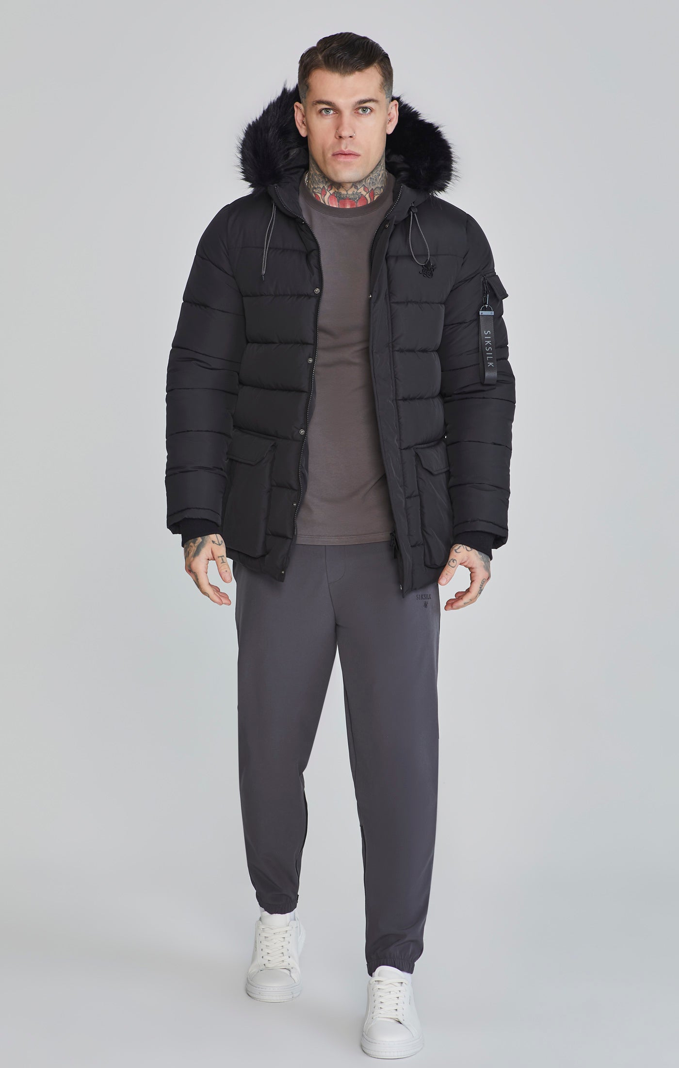 Parka in Black Vestes SikSilk