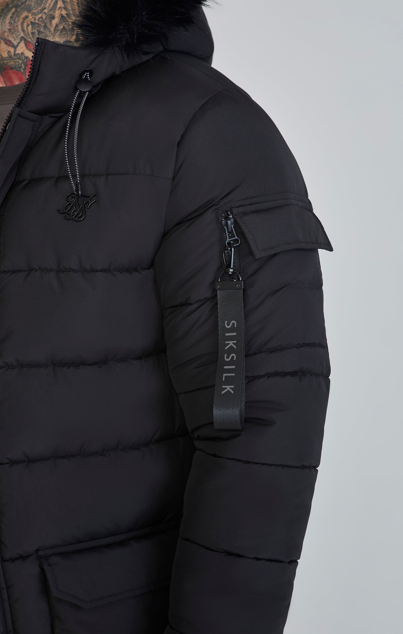 Parka in Black Vestes SikSilk