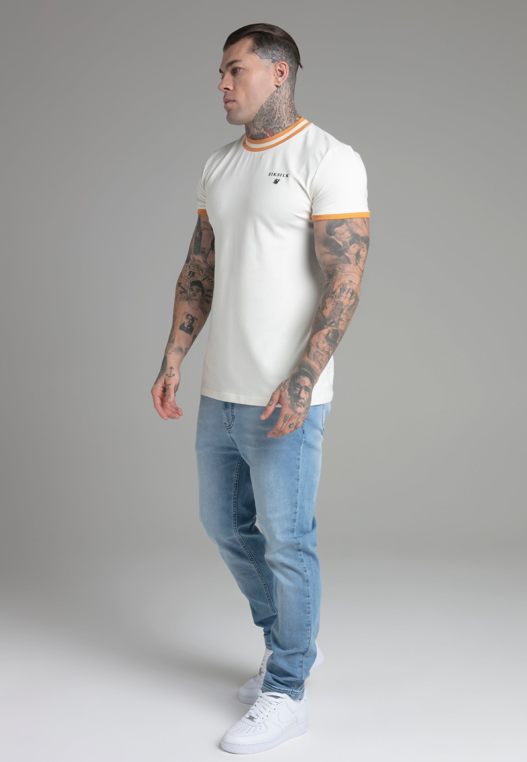 T-shirt Ringer en écru T-shirts SikSilk