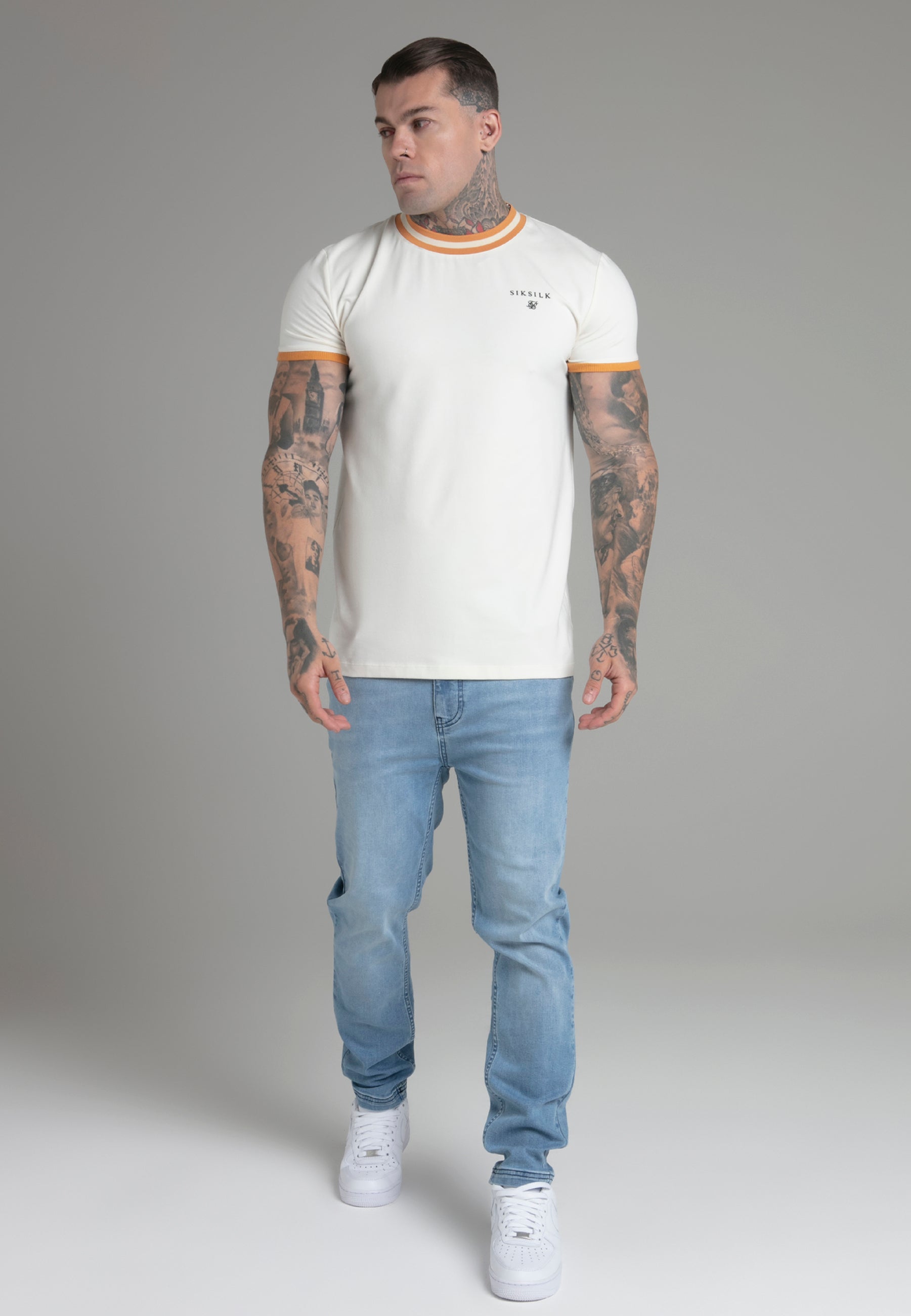 T-shirt Ringer en écru T-shirts SikSilk