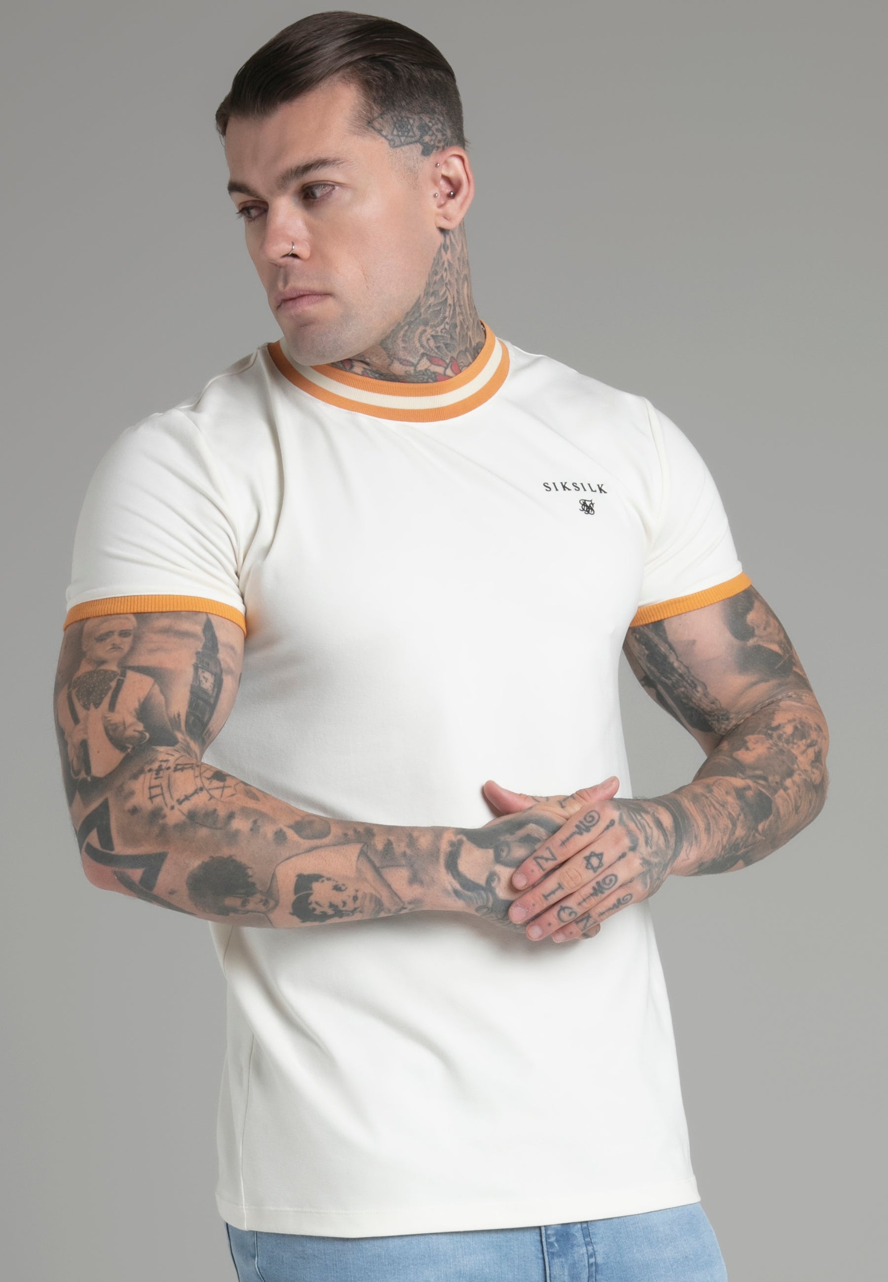 T-shirt Ringer en écru T-shirts SikSilk