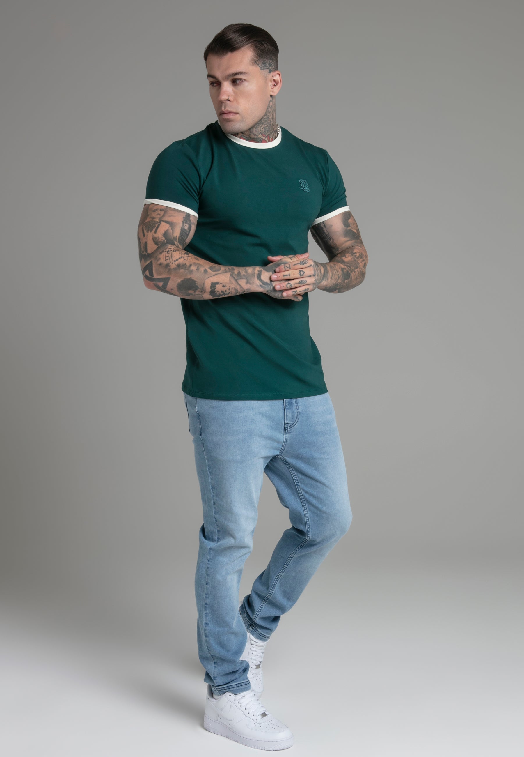 T-shirt Ringer in Green T-shirts SikSilk