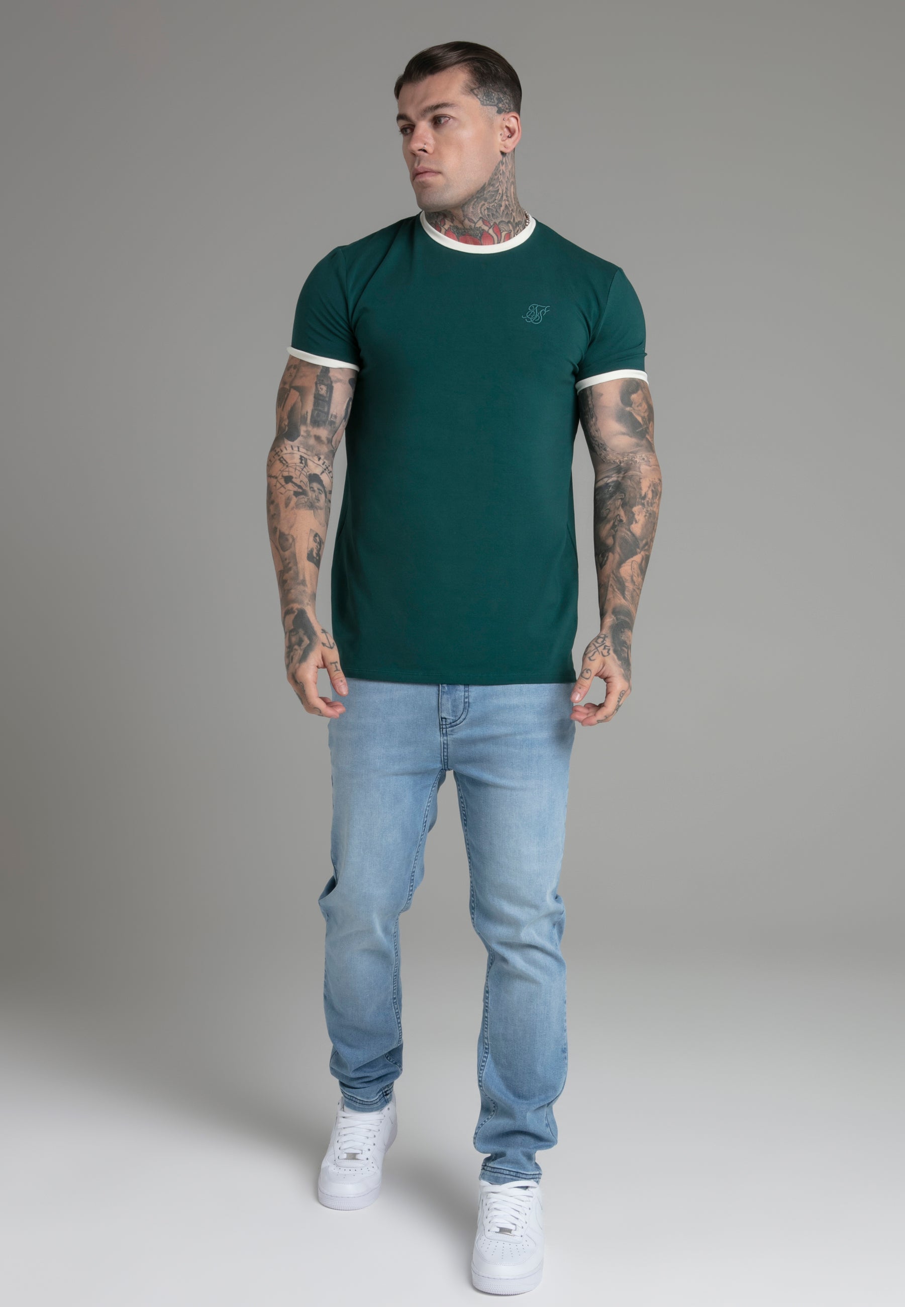 T-shirt Ringer in Green T-shirts SikSilk
