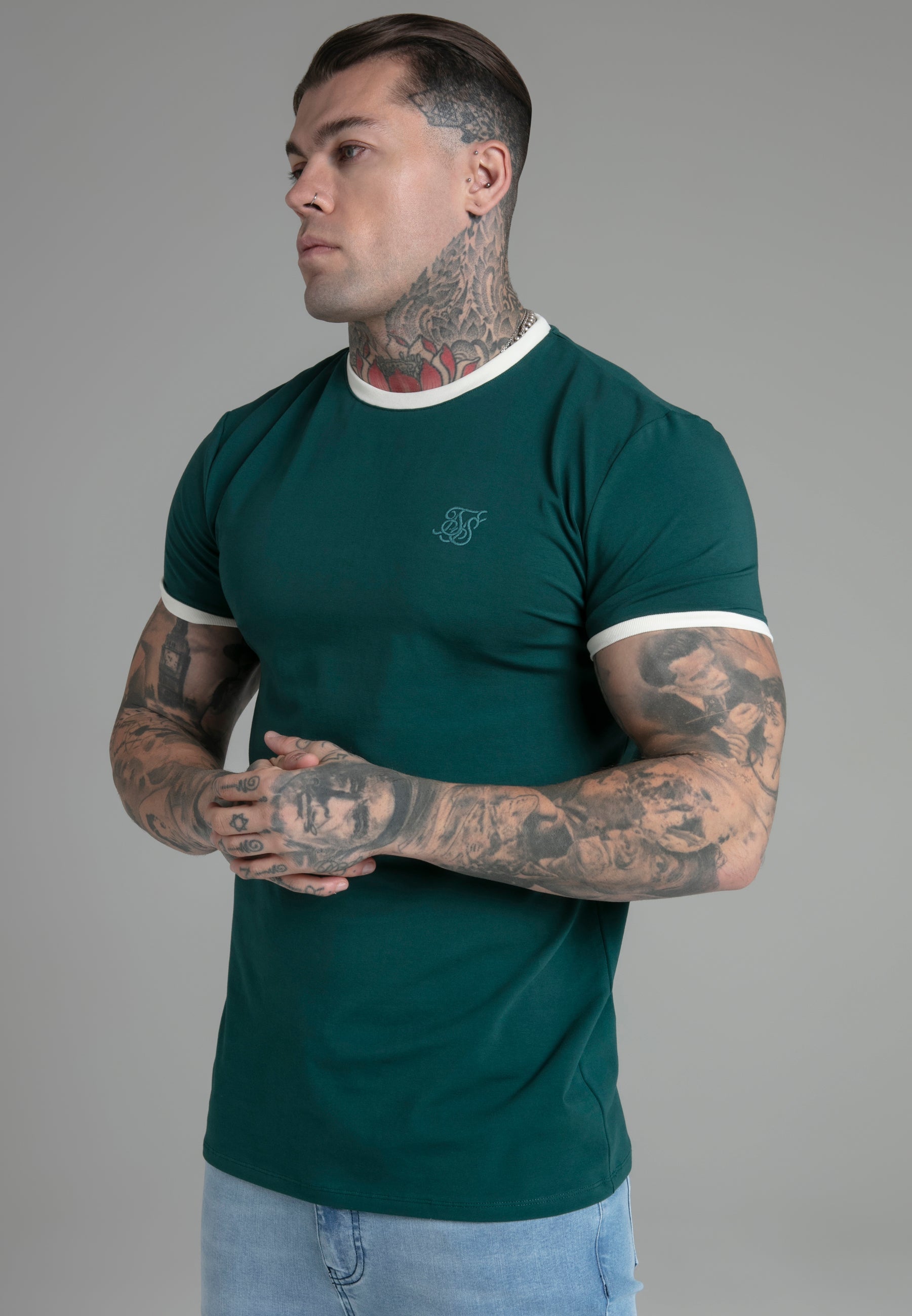 T-shirt Ringer in Green T-shirts SikSilk