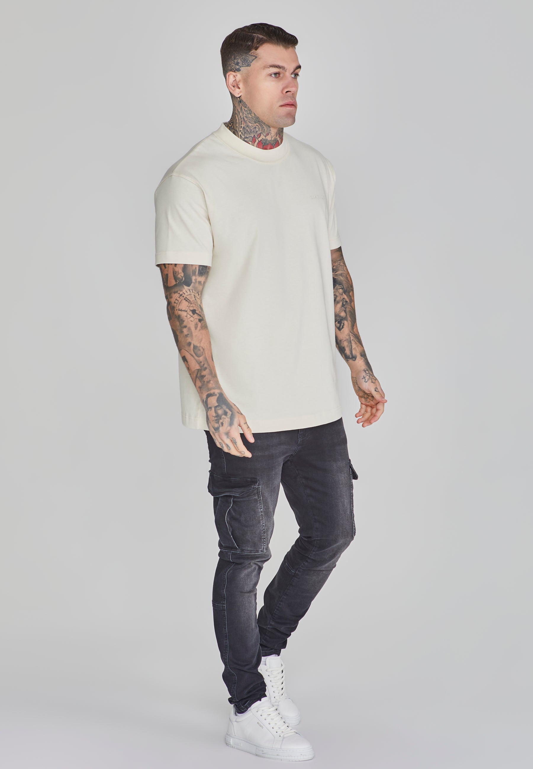 T-shirt oversized beige T-shirts SikSilk