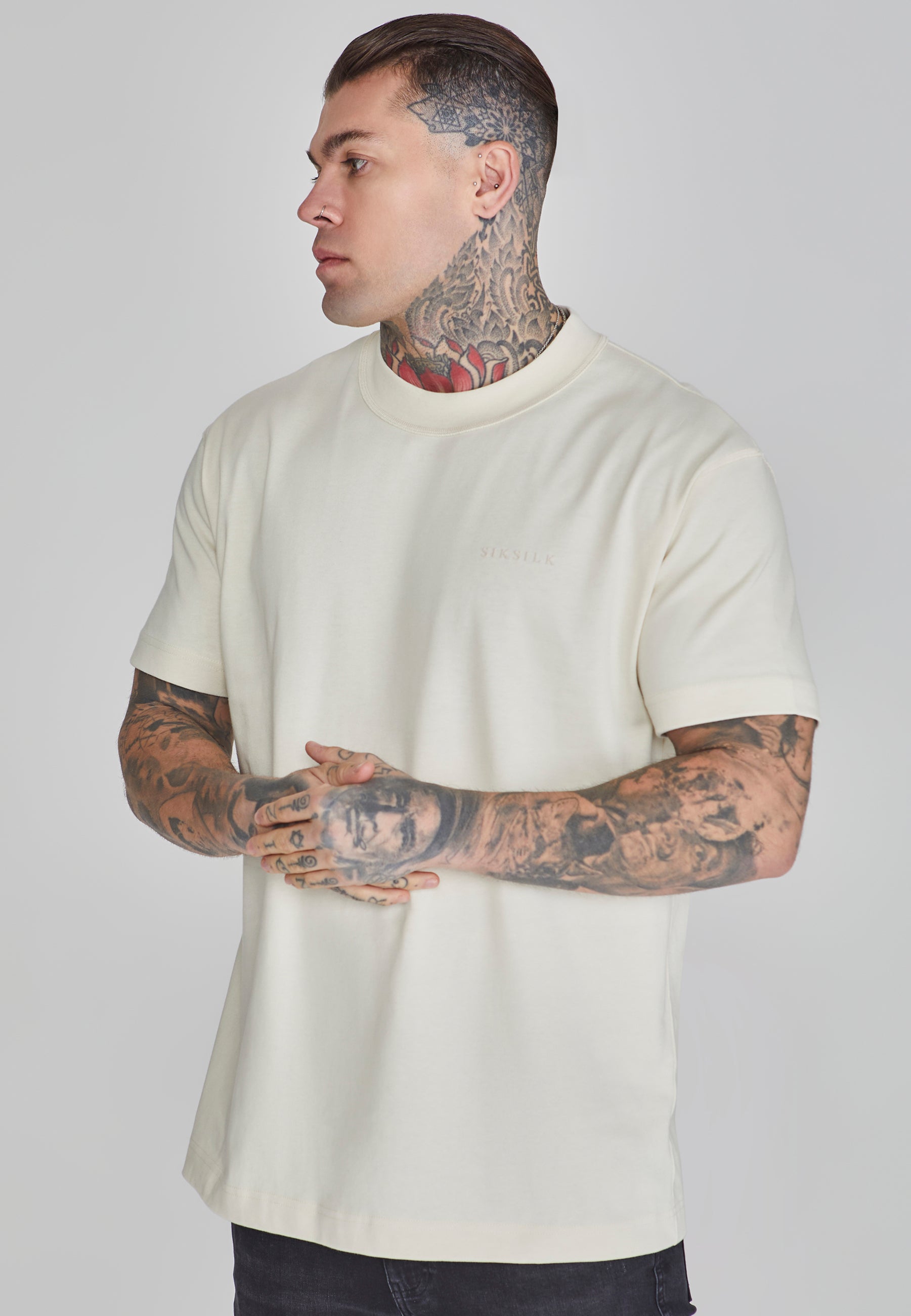 T-shirt oversized beige T-shirts SikSilk