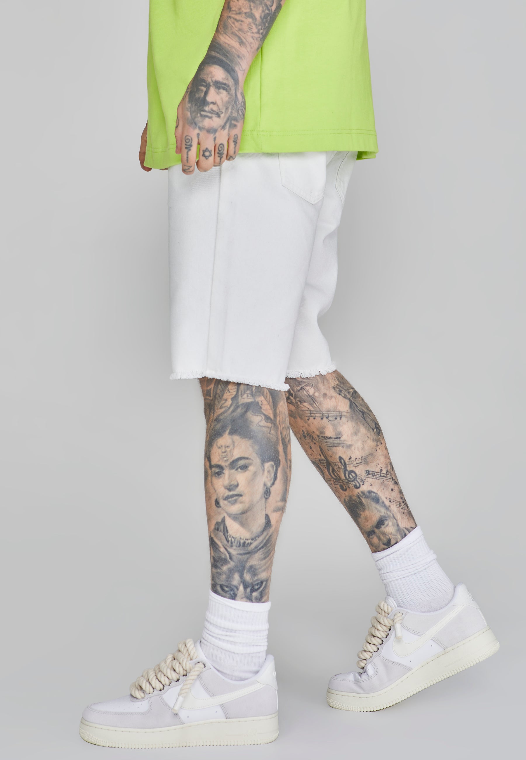 Short en denim blanc Short en jean SikSilk