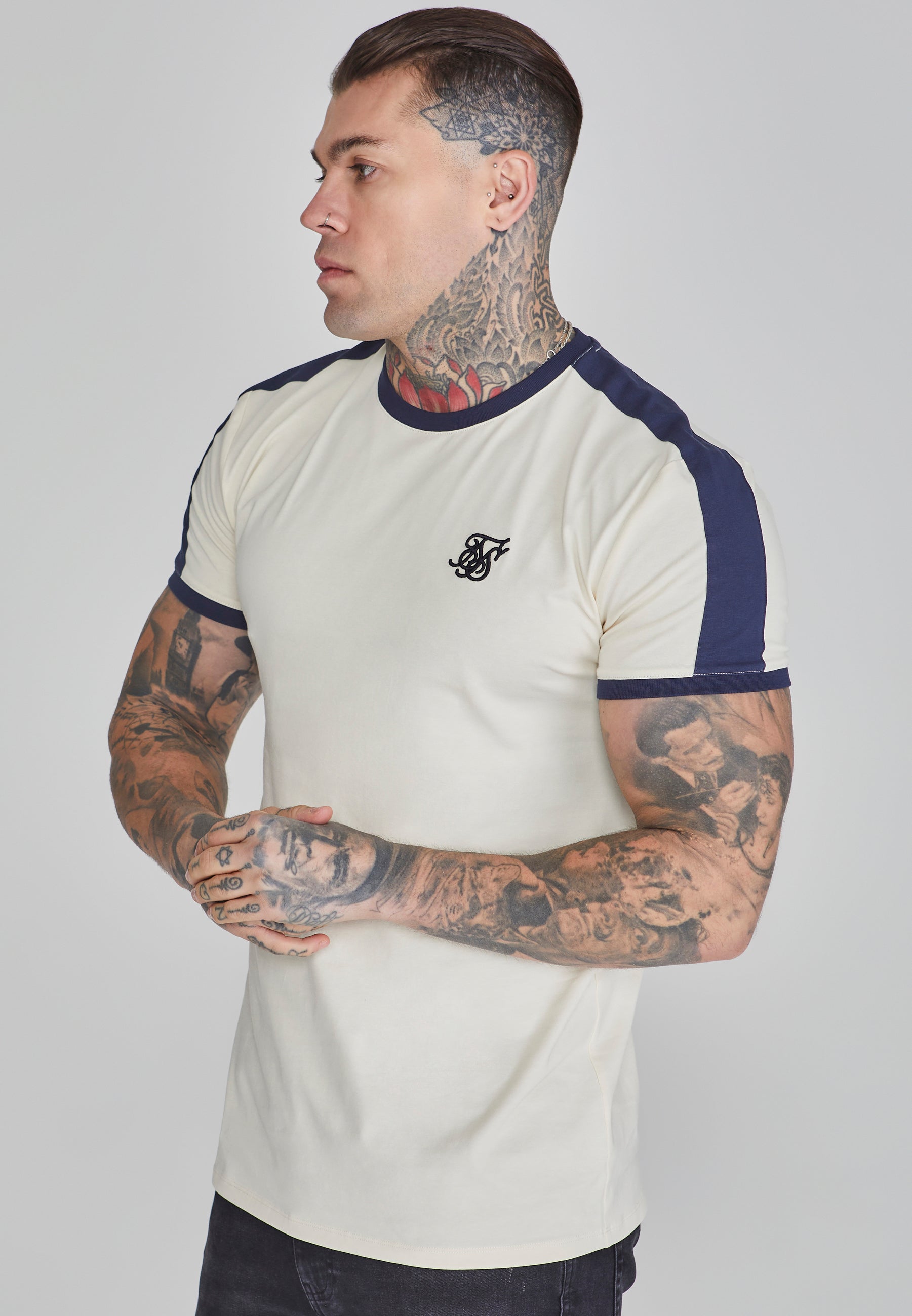T-shirt Ringer en écru T-shirts SikSilk