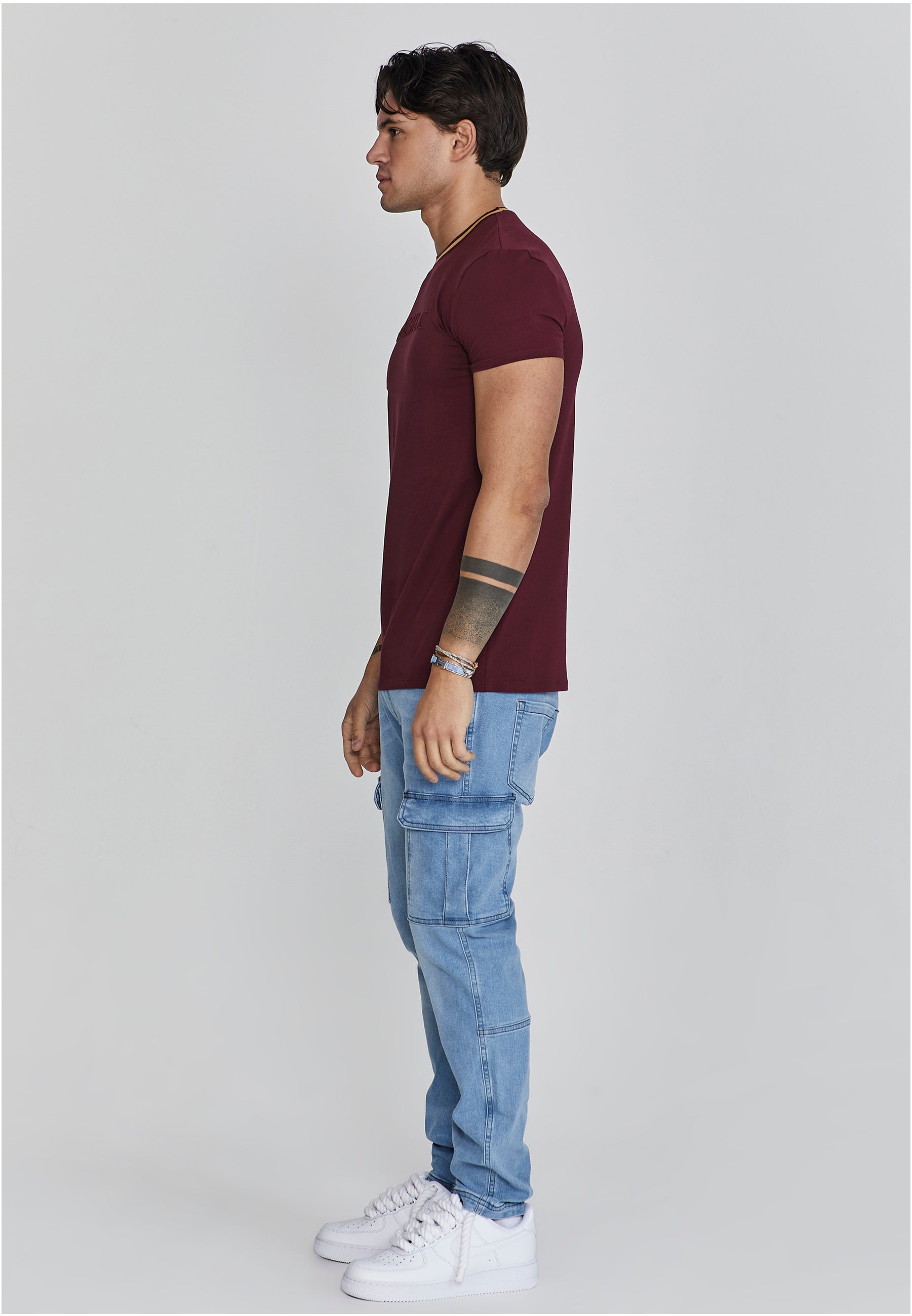 T-shirt Muscle Fit en Bourgogne T-shirts SikSilk