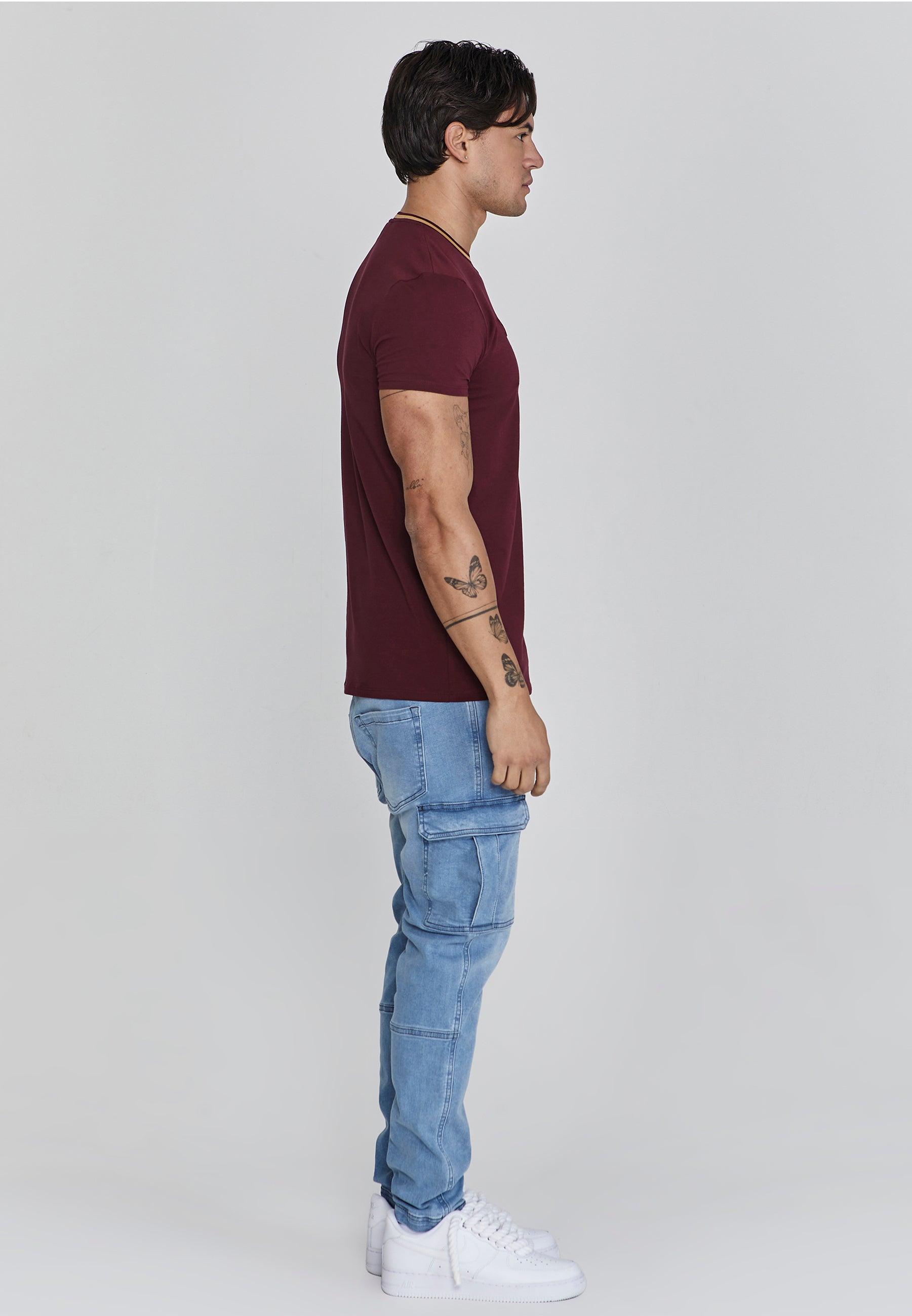 T-shirt Muscle Fit en Bourgogne T-shirts SikSilk