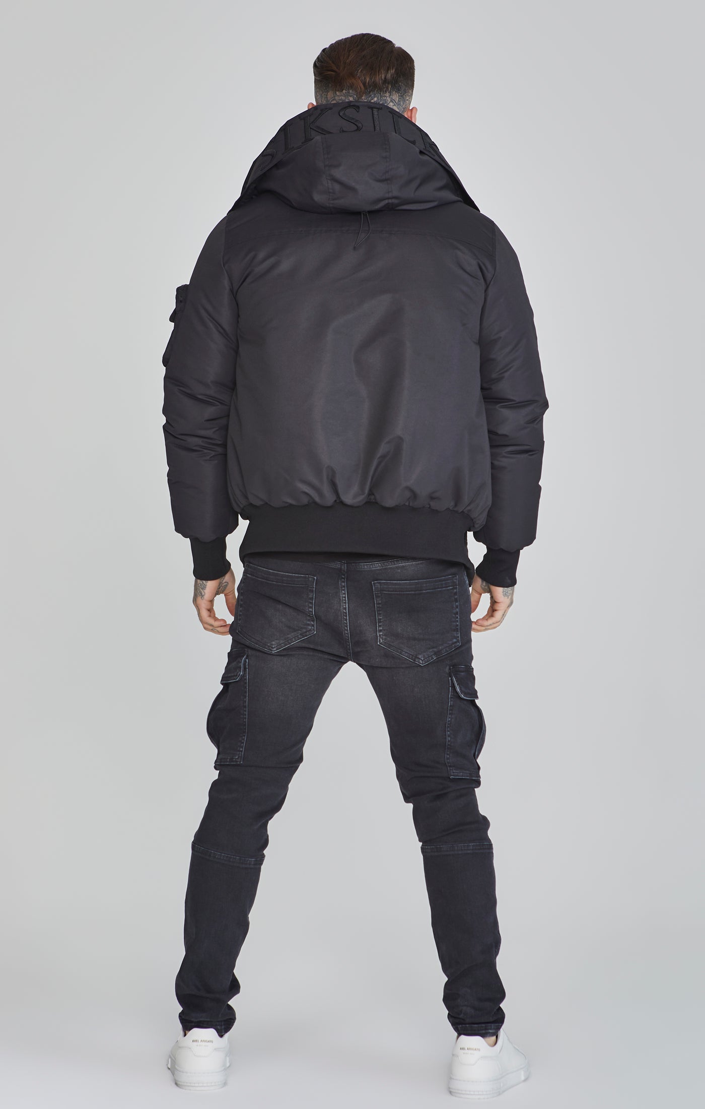 Bomber Jacket in Black Vestes SikSilk