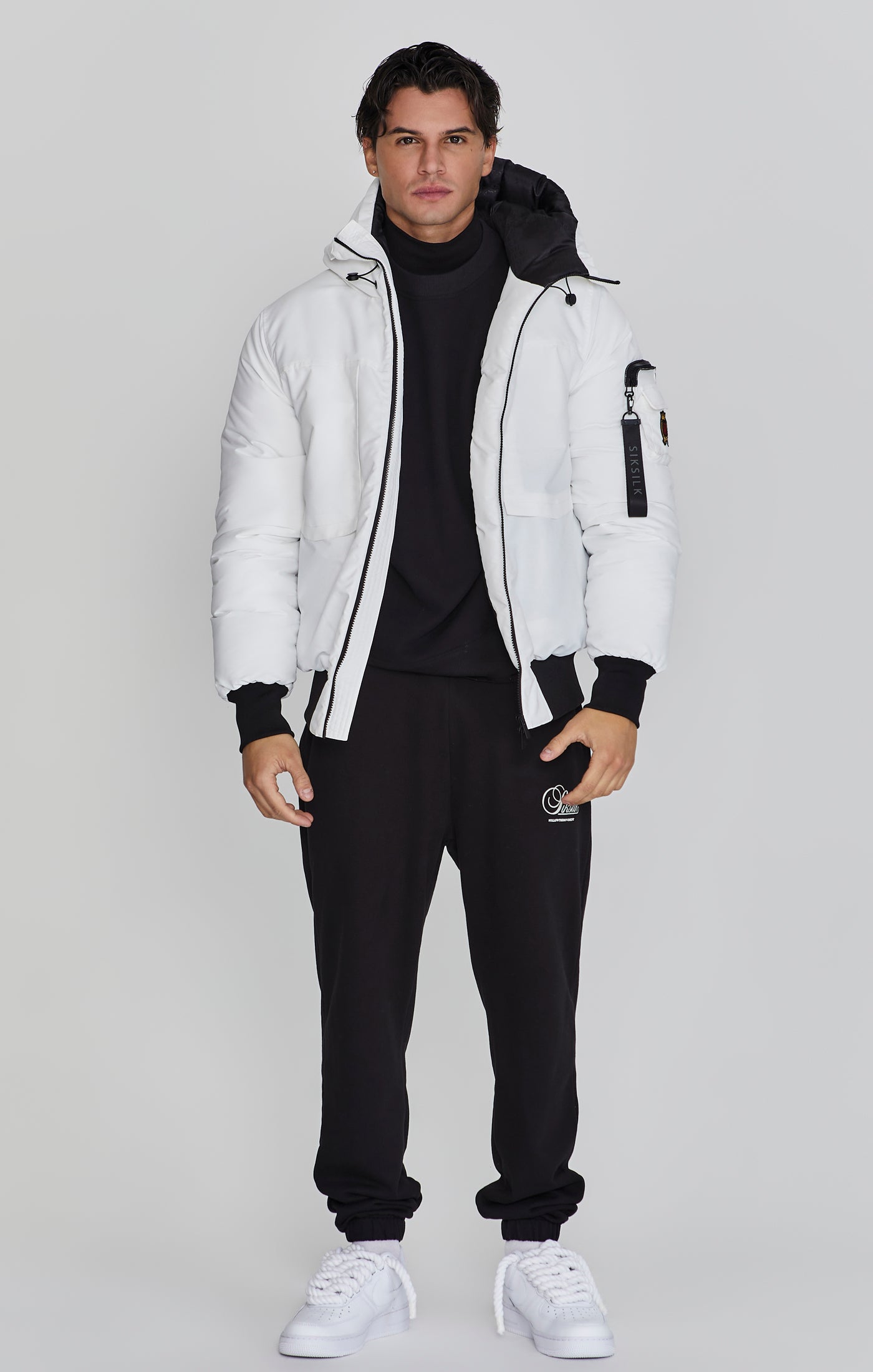 Bomber Jacket à Blanc Vestes SikSilk