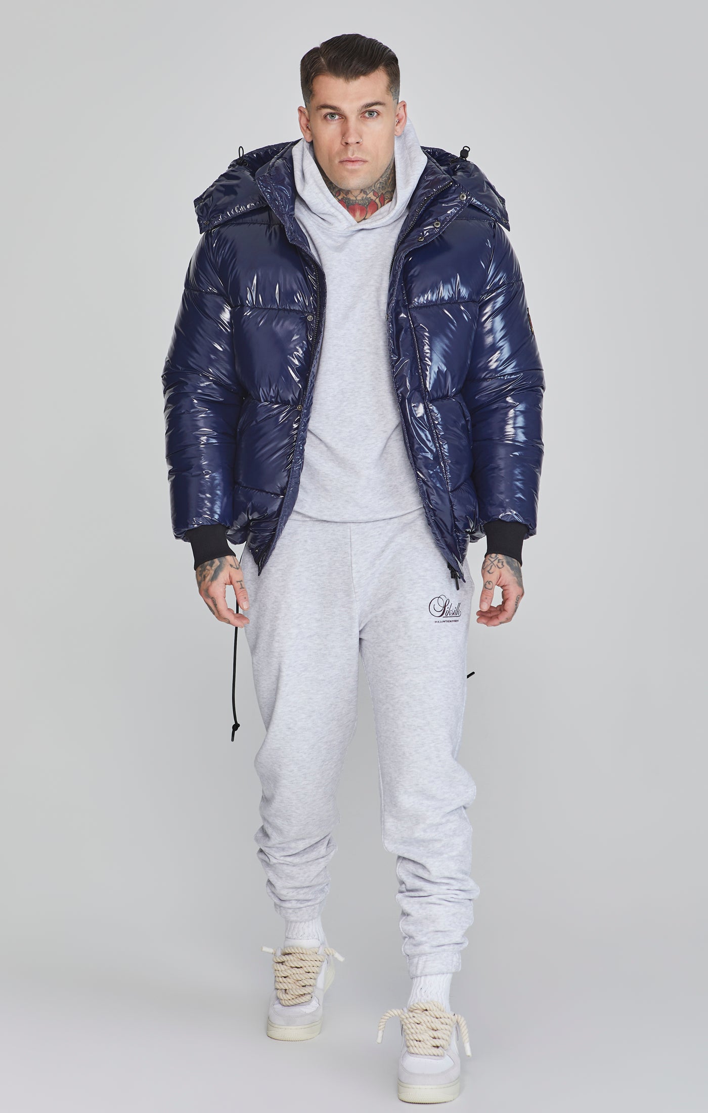 Puffer Jacket in Blue Vestes SikSilk