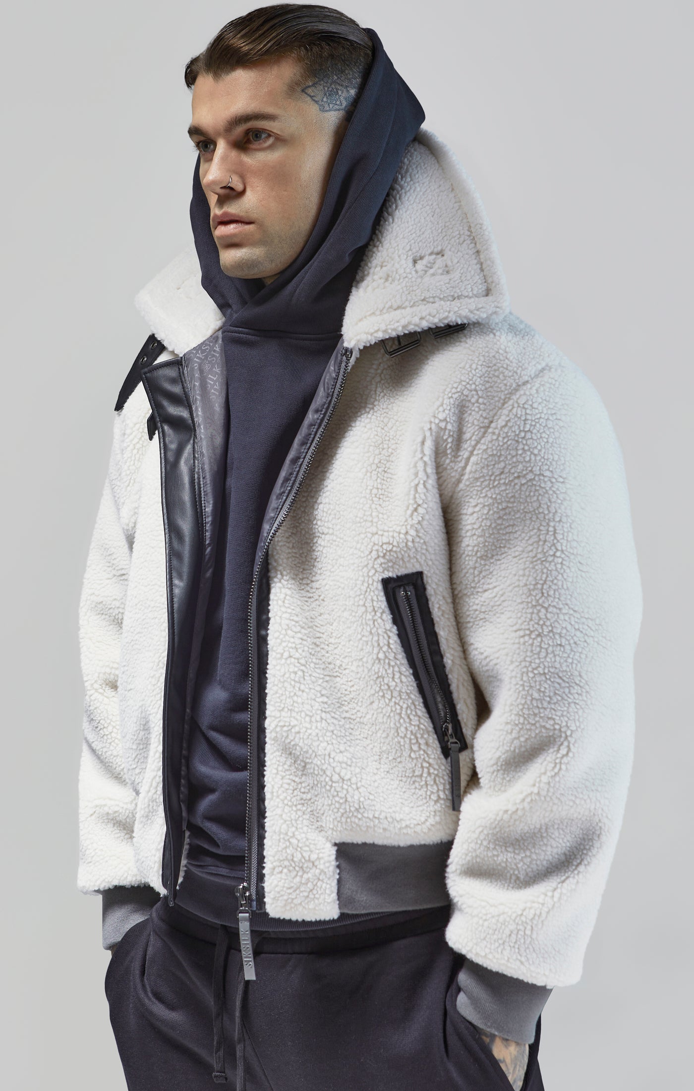 Bomber Jacket in Ecru Vestes SikSilk