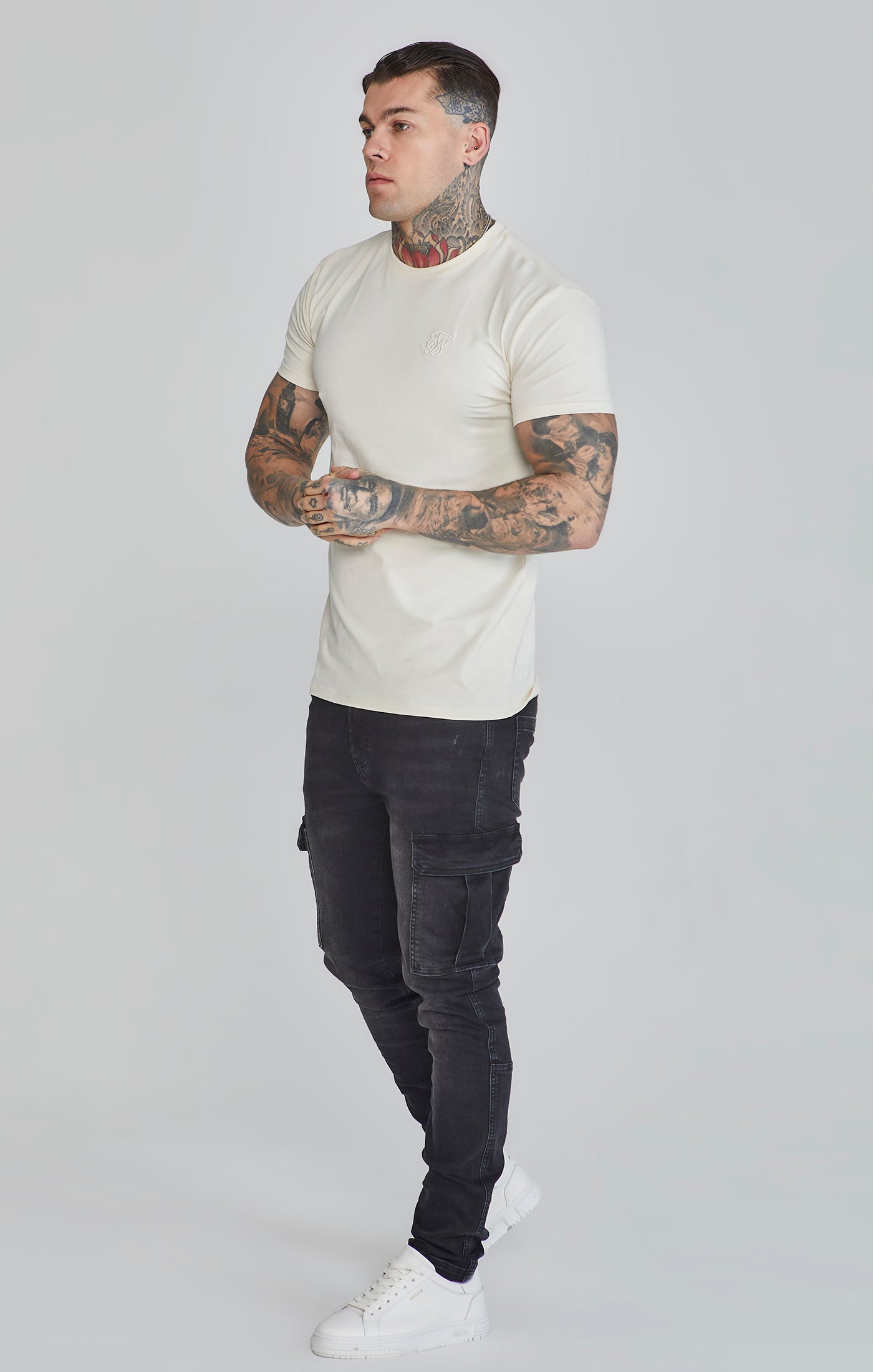 T-shirt Muscle Fit en écru T-shirts SikSilk
