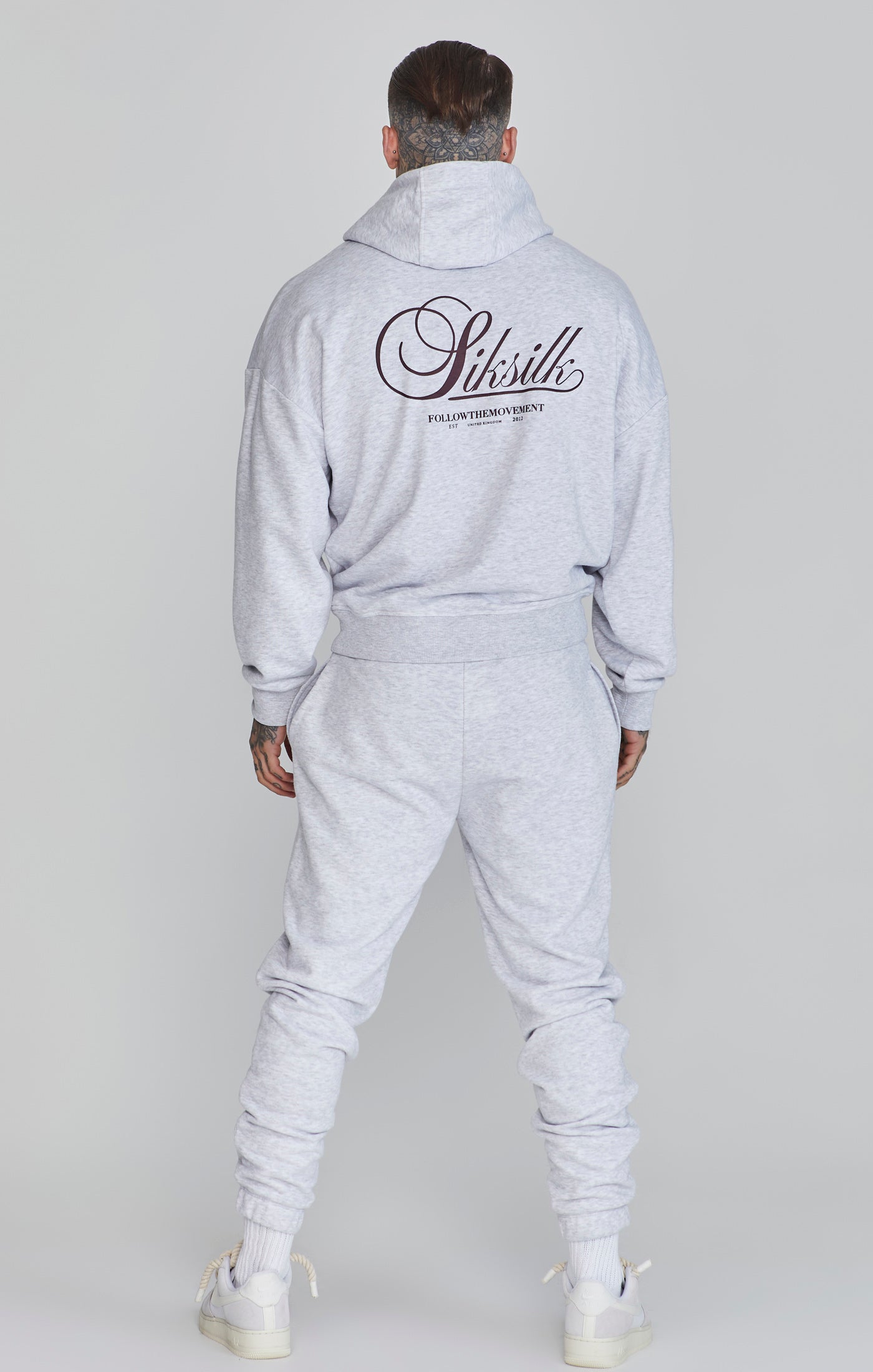 Sweat à capuche graphique en Snow Marl Sweat à capuche SikSilk