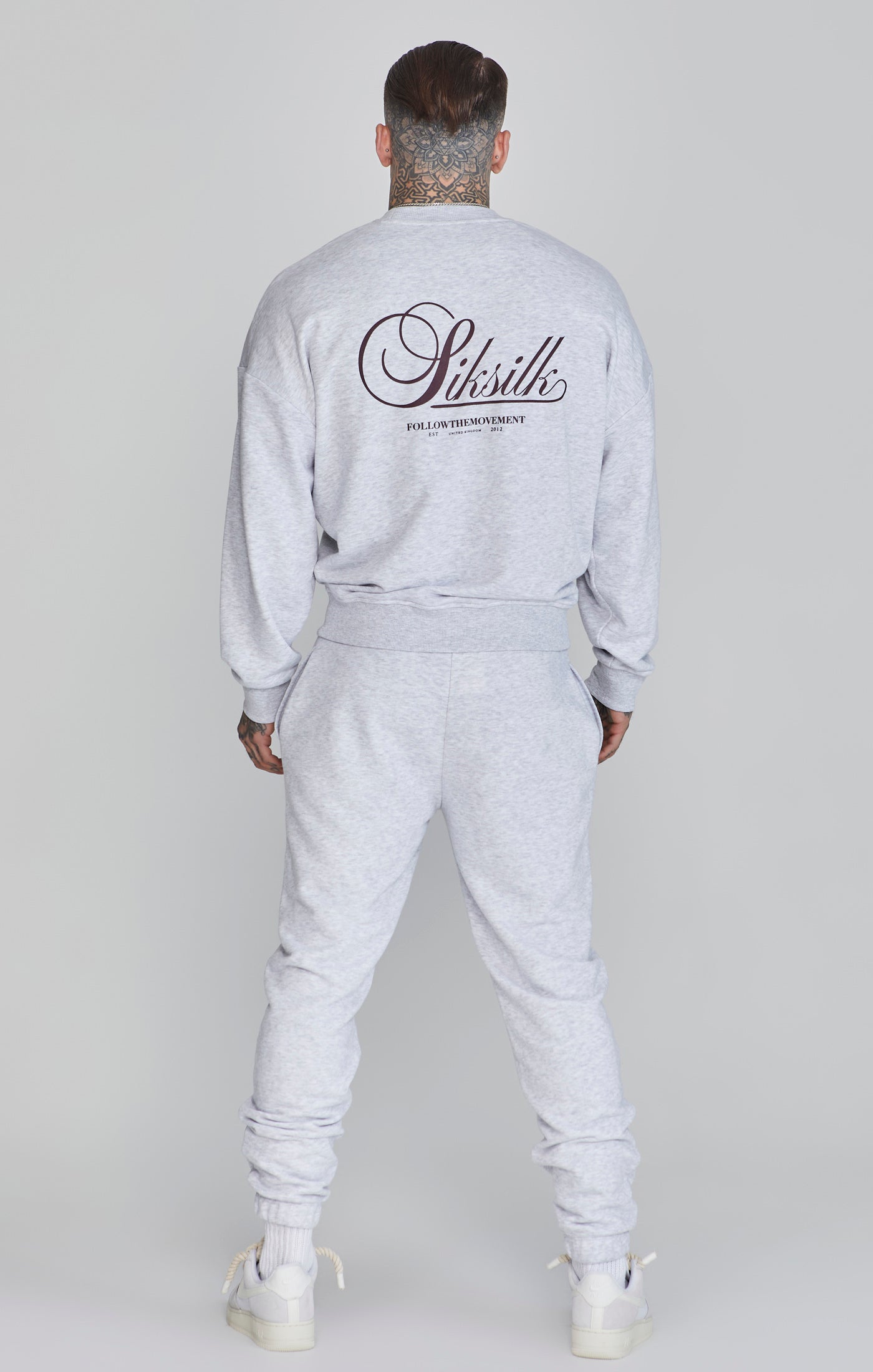 Logo Joggers in Snow Marl Pantalon SikSilk
