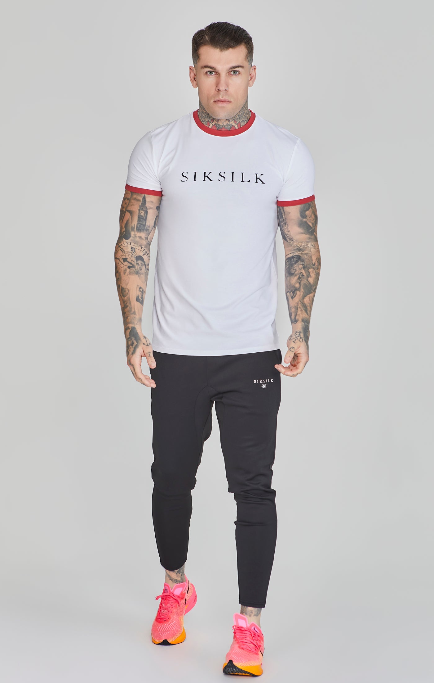 T-shirt Ringer en White/Red T-shirts SikSilk